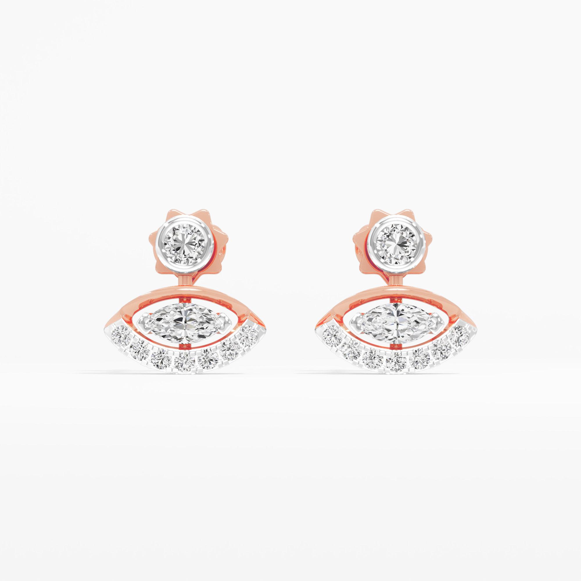 Celestial Gaze Stud Earrings in 14KT Rose Gold (Diamond Quality: FG-VVS VS)