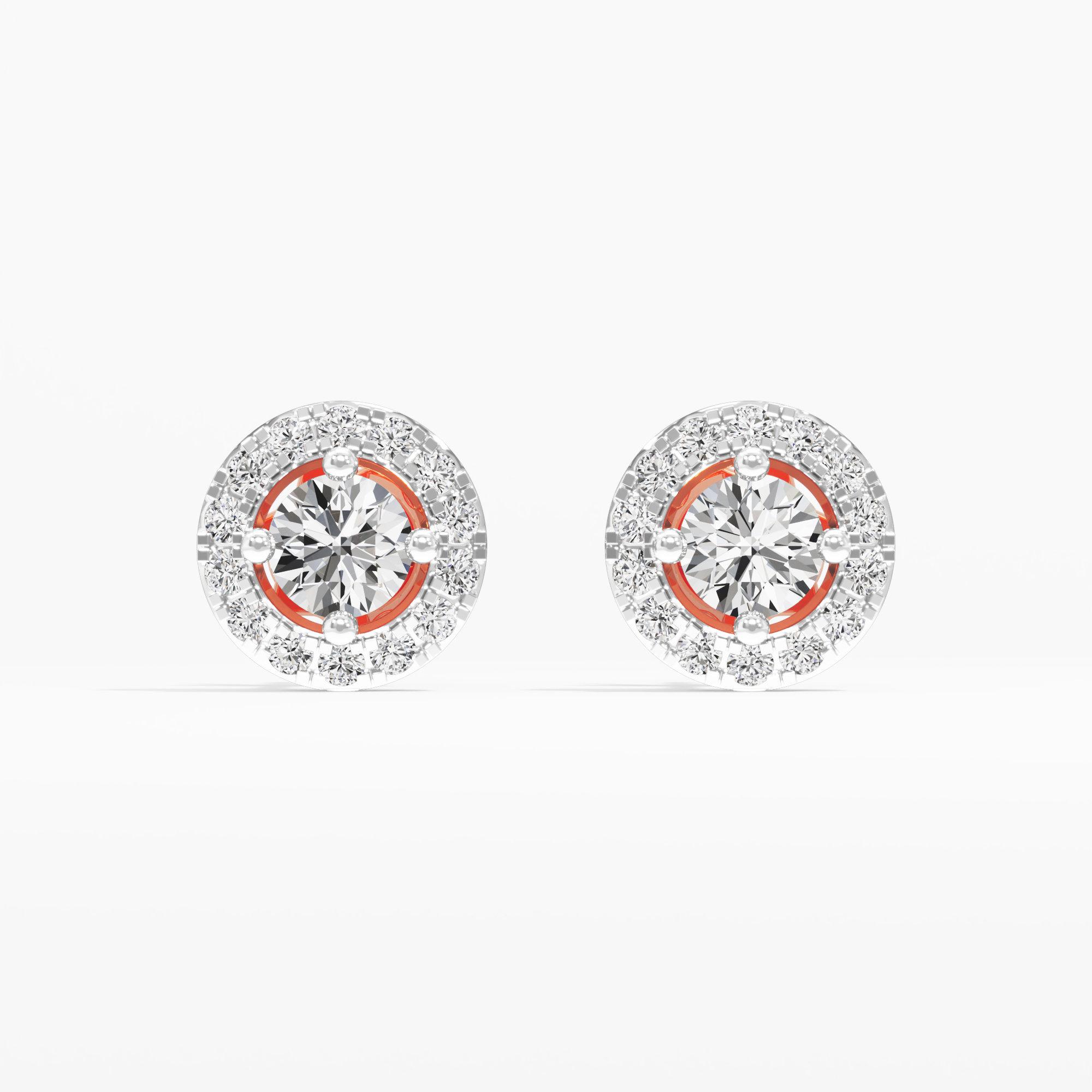 Celestial Sparkle Stud Earrings in 14KT Rose Gold (Diamond Quality: FG-VVS VS)