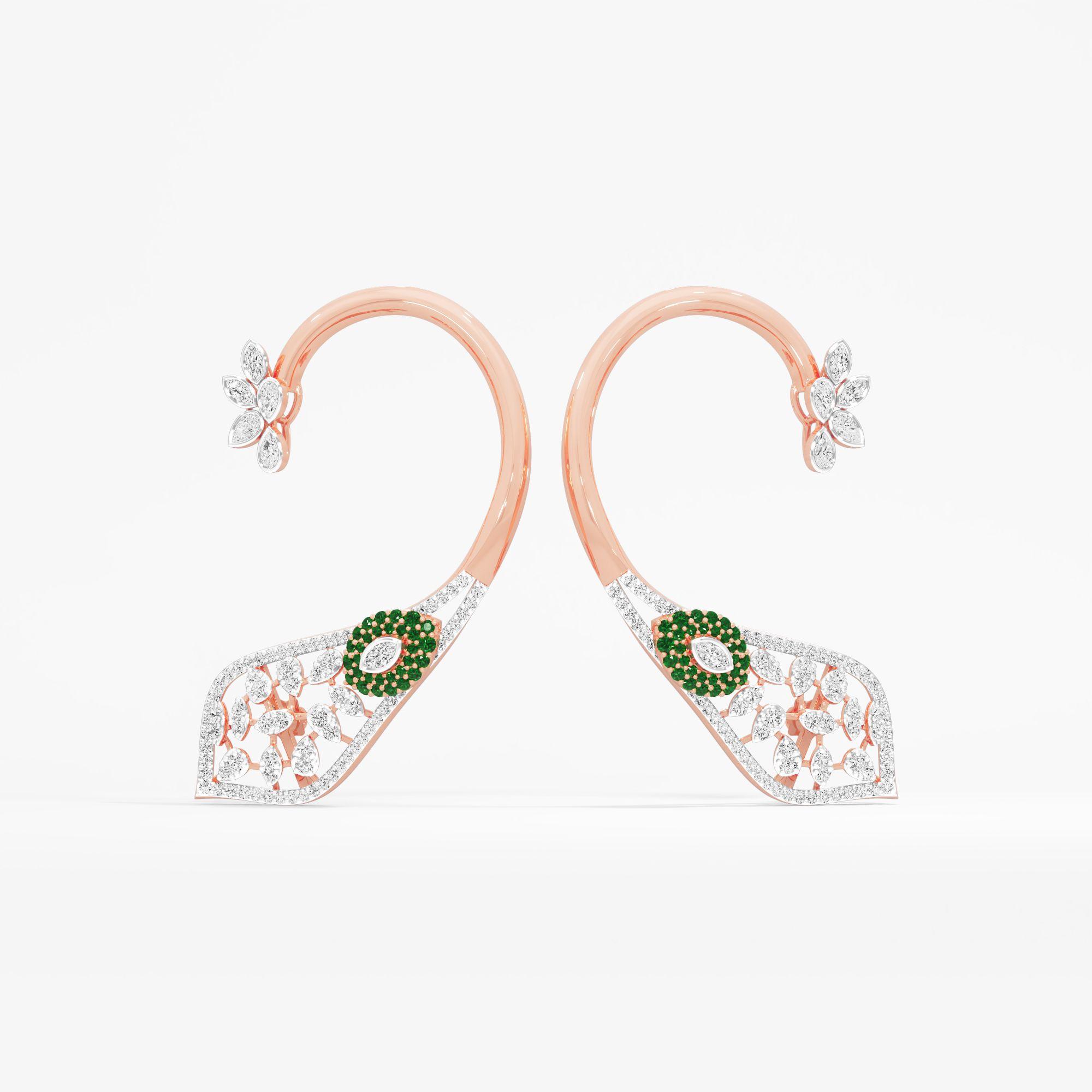 Woven Wonder Cuff Earrings in 14KT Rose Gold (Diamond Quality: FG-VVS VS)
