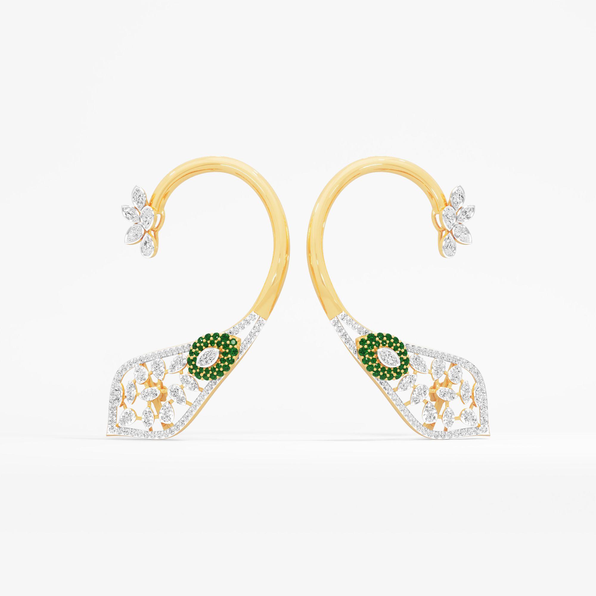 Woven Wonder Cuff Earrings in 9KT Yellow Gold (Diamond Quality: FG-VVS VS)