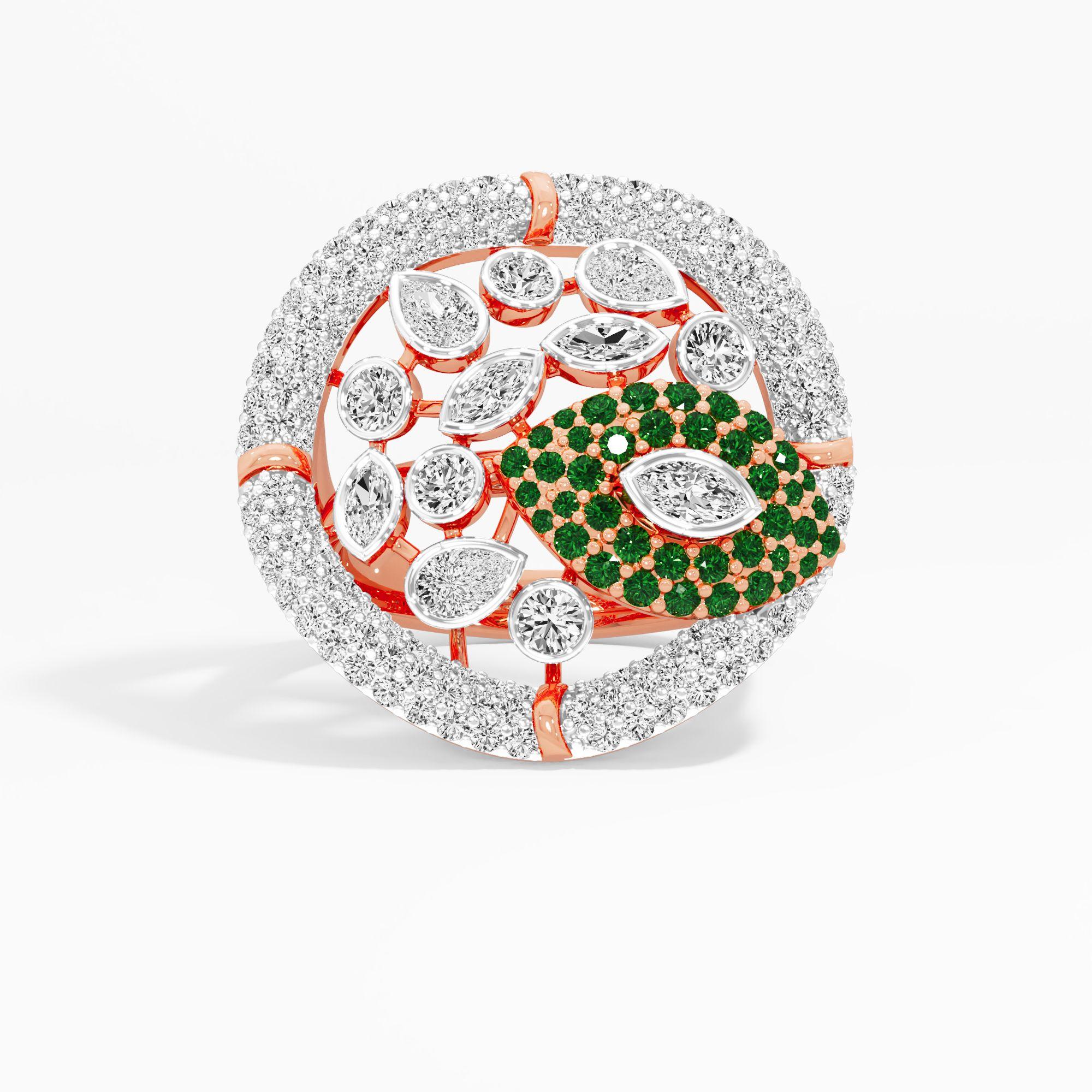 Woven Wonder Cocktail Ring in 14KT Rose Gold (Diamond Quality: FG-VVS VS)