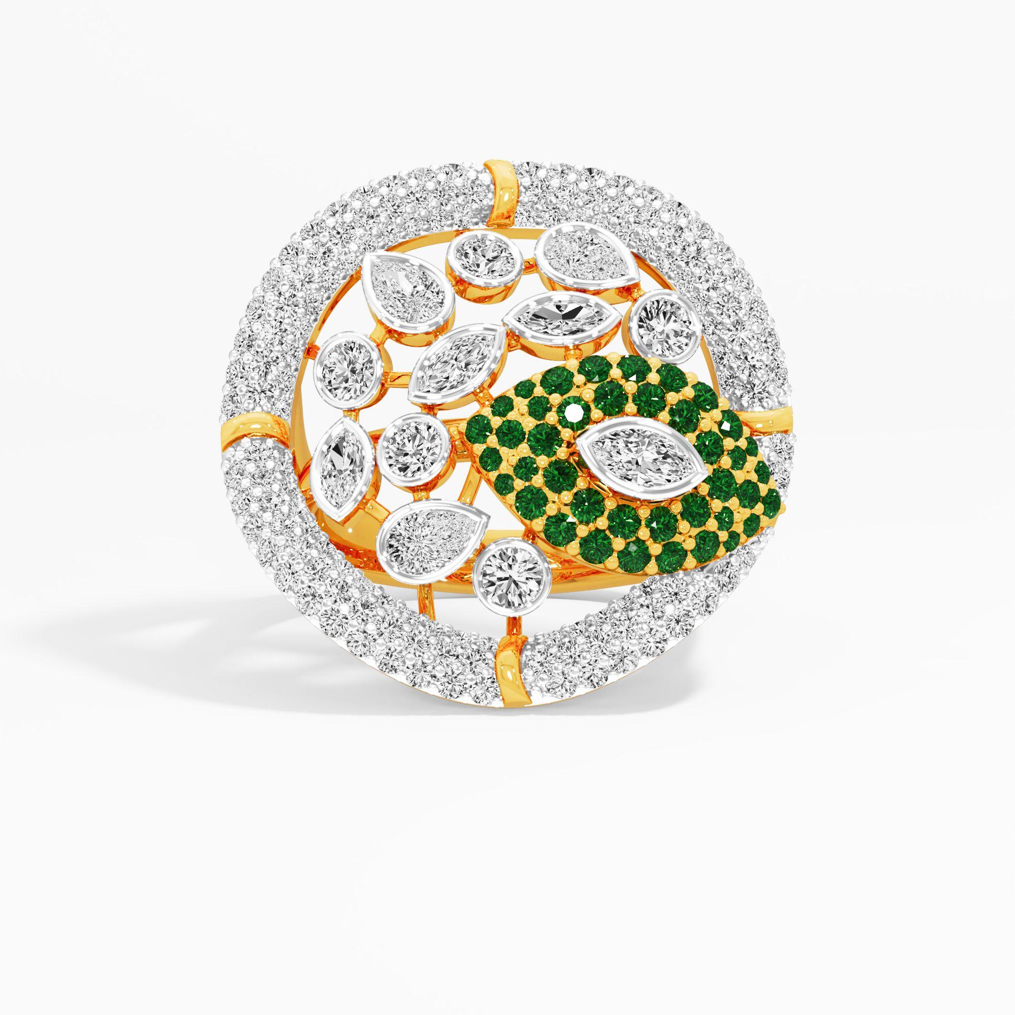 Woven Wonder Cocktail Ring in 9KT Yellow Gold (Diamond Quality: FG-VVS VS)