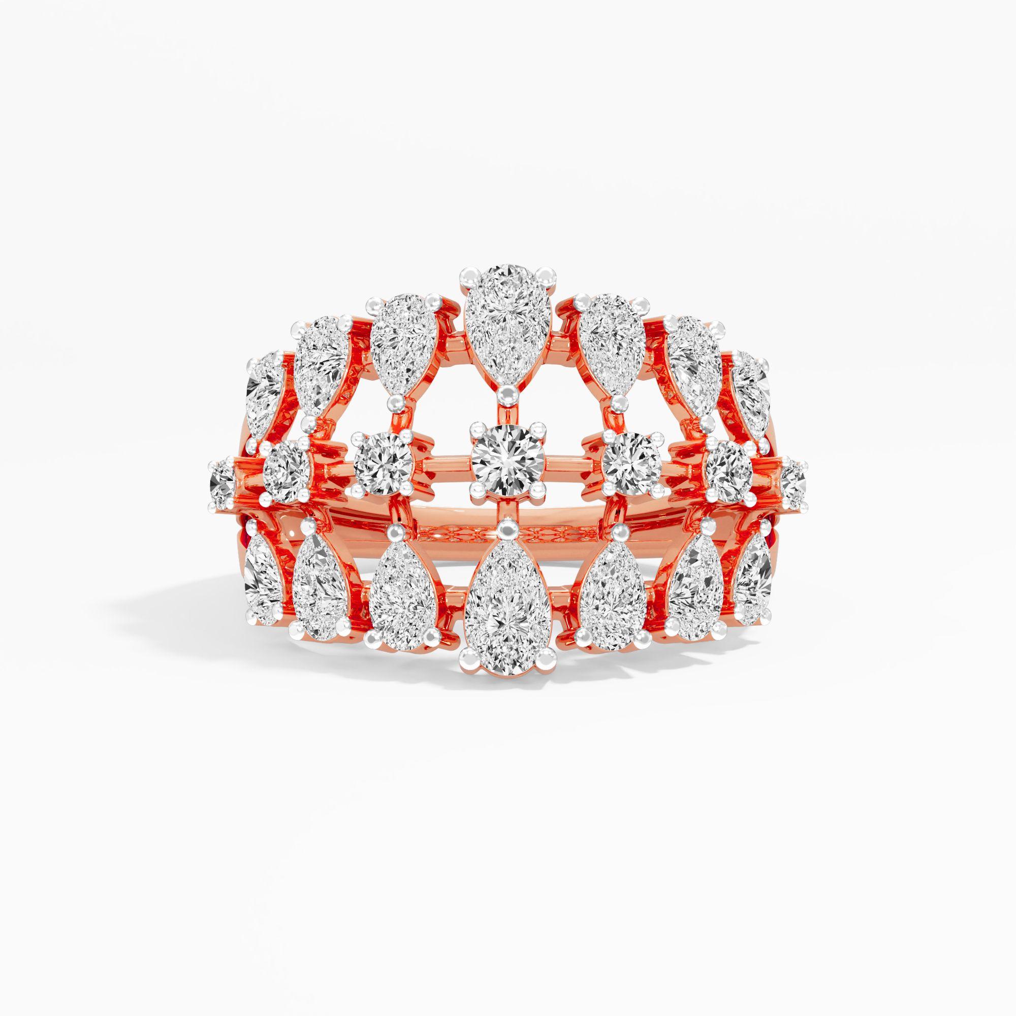 Whispered Light Cluster Ring in 14KT Rose Gold (Diamond Quality: FG-VVS VS)