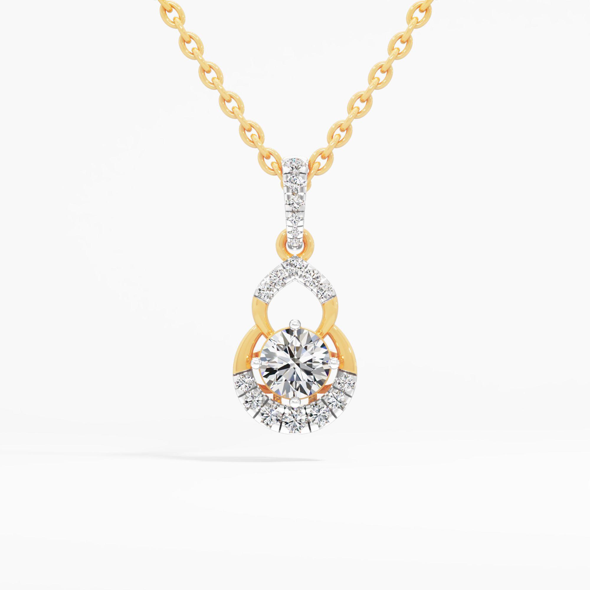 Classic Cassia Solitaire Pendant in 9KT Yellow Gold (Diamond Quality: FG-VVS VS)