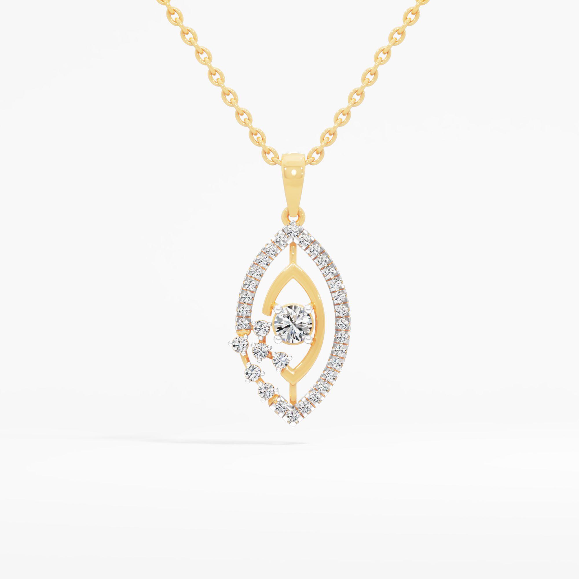 Splendid Scatter Solitaire Pendant in 9KT Yellow Gold (Diamond Quality: FG-VVS VS)