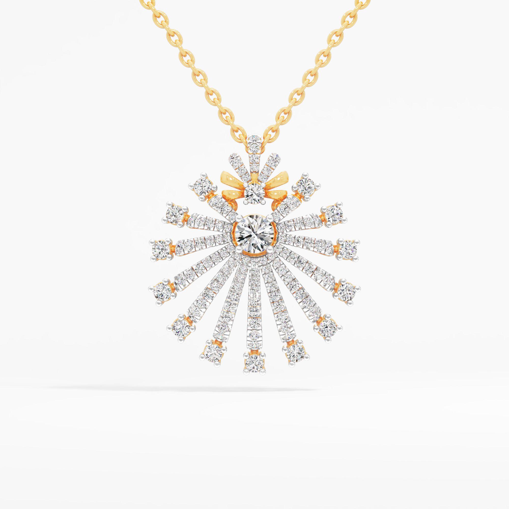 Glimmering Drift Solitaire Pendant in 9KT Yellow Gold (Diamond Quality: FG-VVS VS)