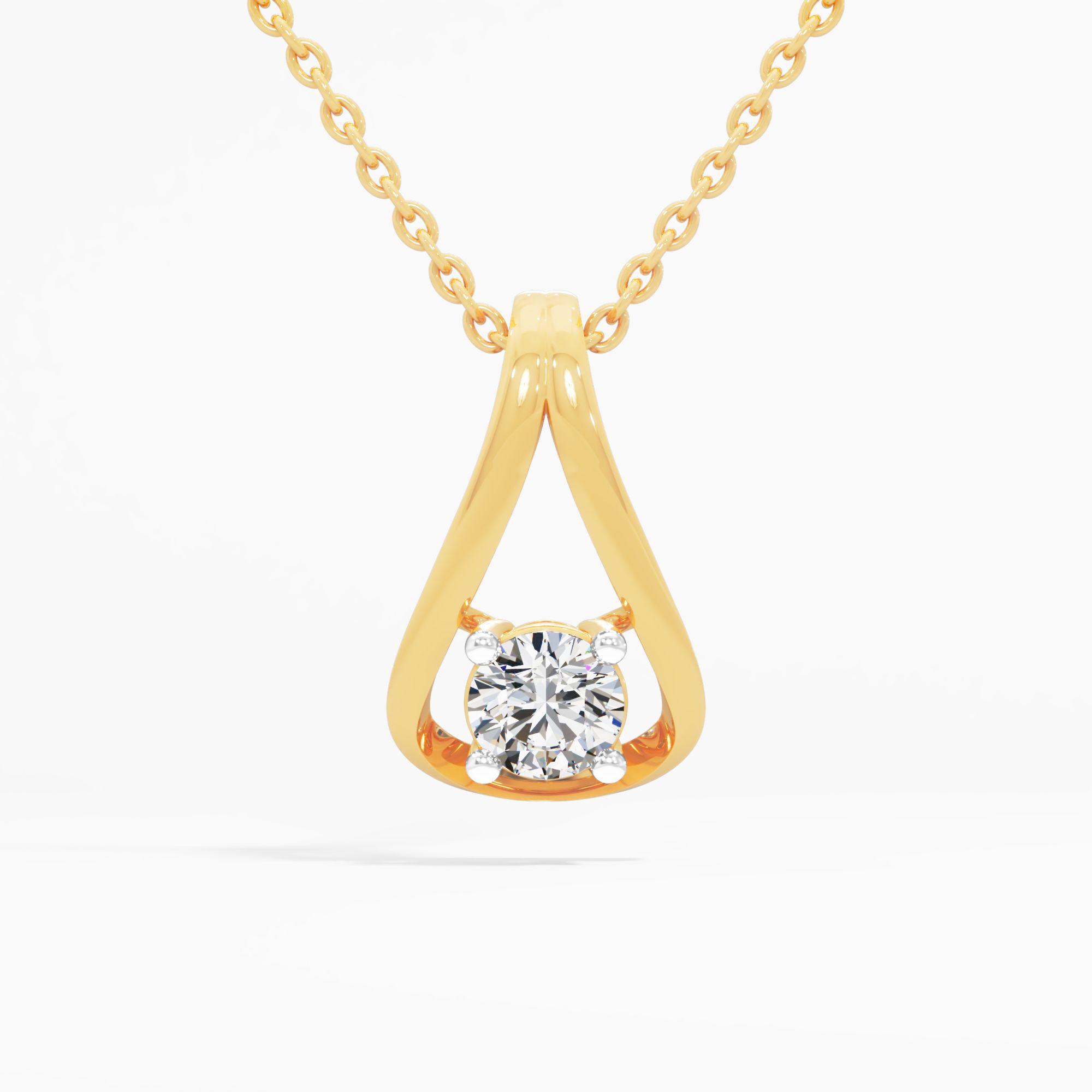 Starry Drop Solitaire Pendant in 9KT Yellow Gold (Diamond Quality: FG-VVS VS)