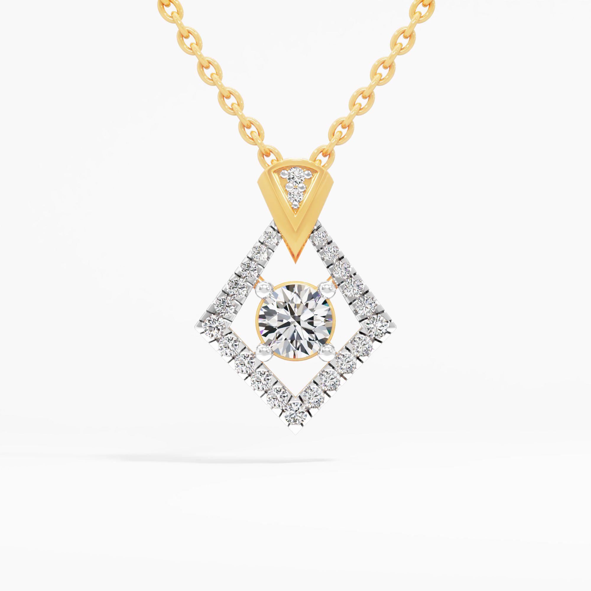 Pyra Dazzle Solitaire Pendant in 9KT Yellow Gold (Diamond Quality: FG-VVS VS)