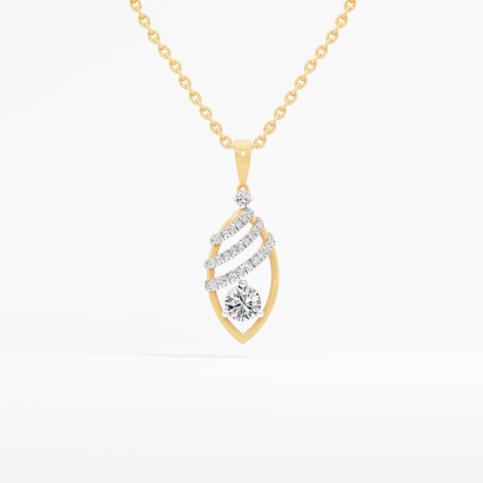Captivating Drape Solitaire Pendant in 9KT Yellow Gold (Diamond Quality: EF-VVS VS)