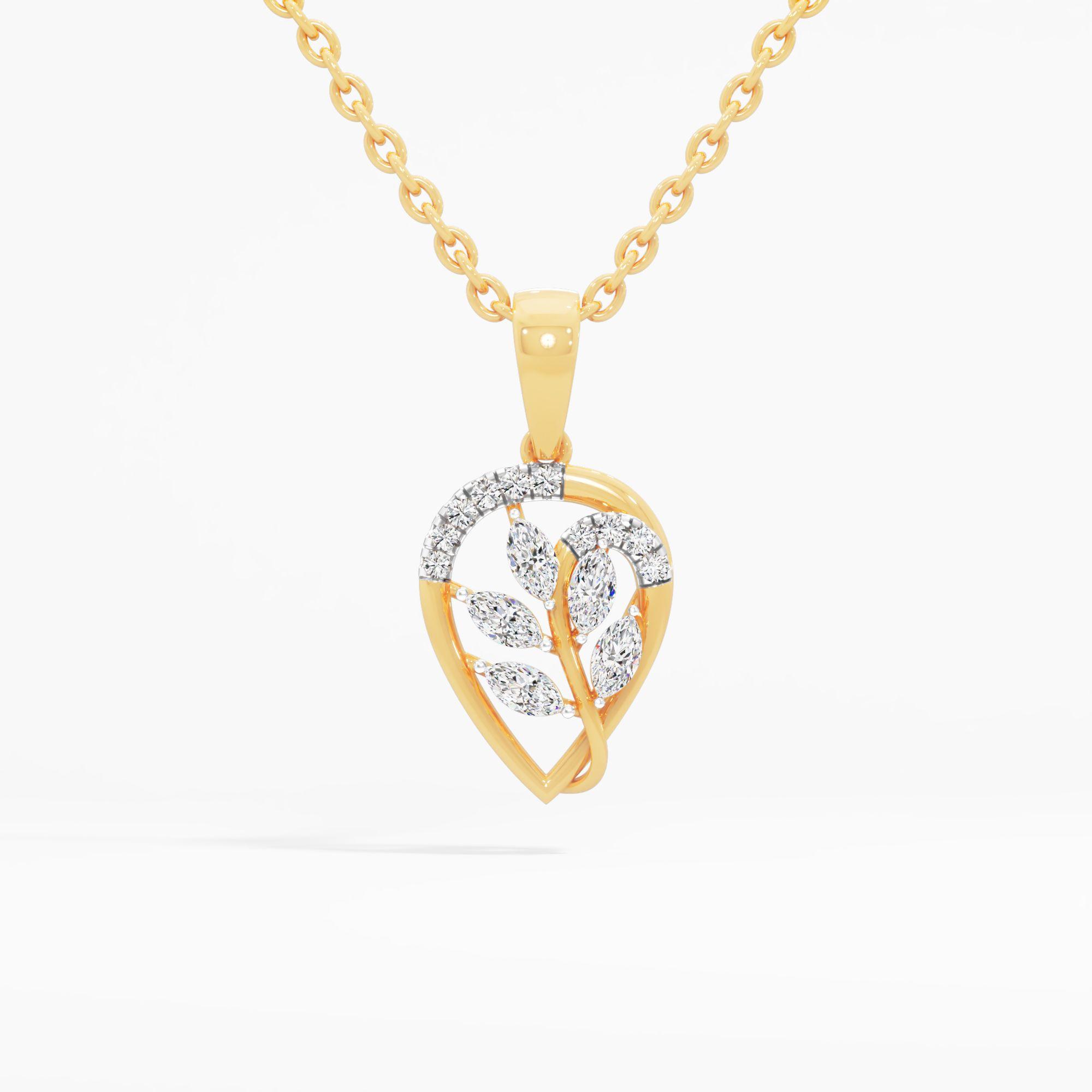Petalicious Sparkle Pendant in 9KT Yellow Gold (Diamond Quality: FG-VVS VS)