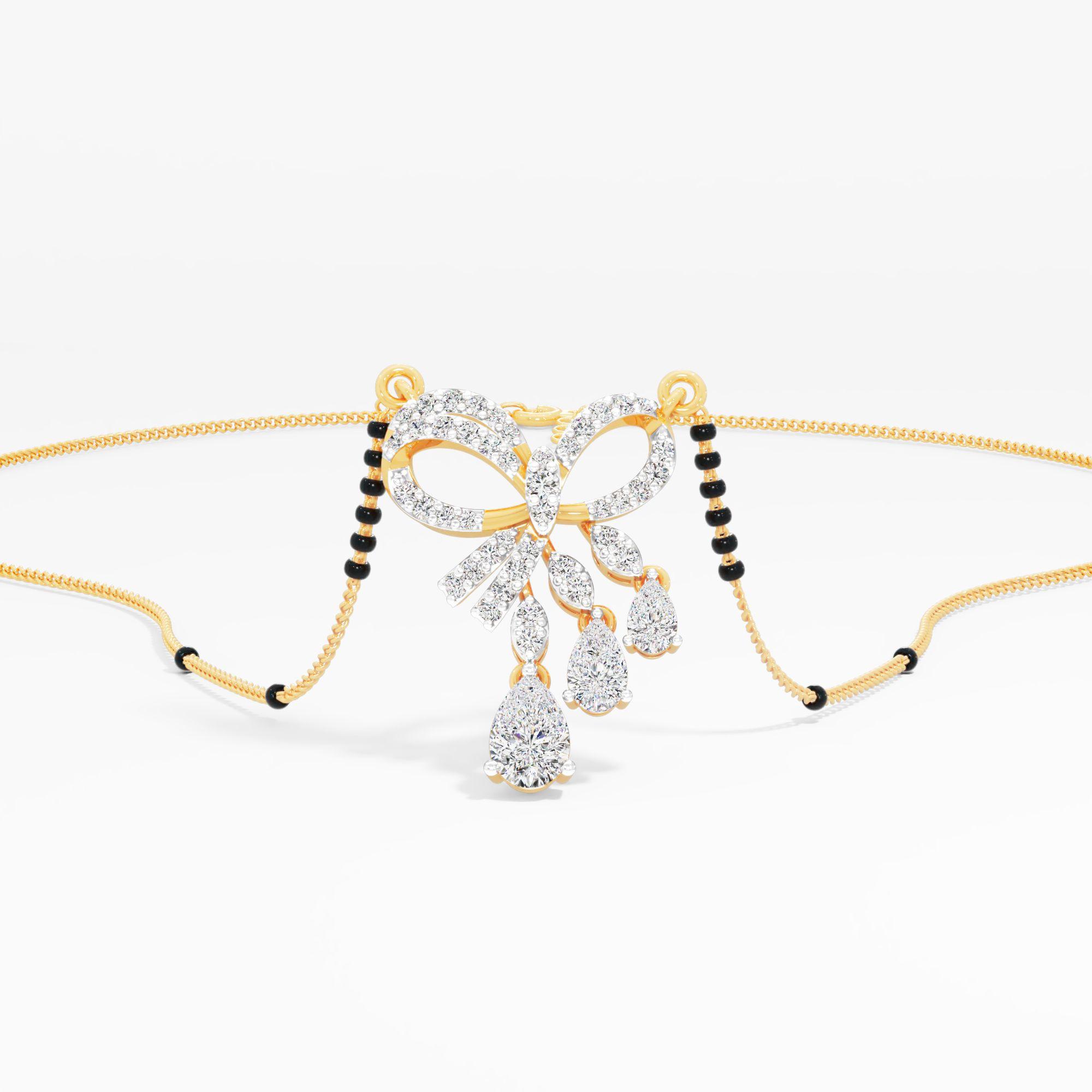 The Forever Knot Mangalsutra in 9KT Yellow Gold (Diamond Quality: FG-VVS VS)