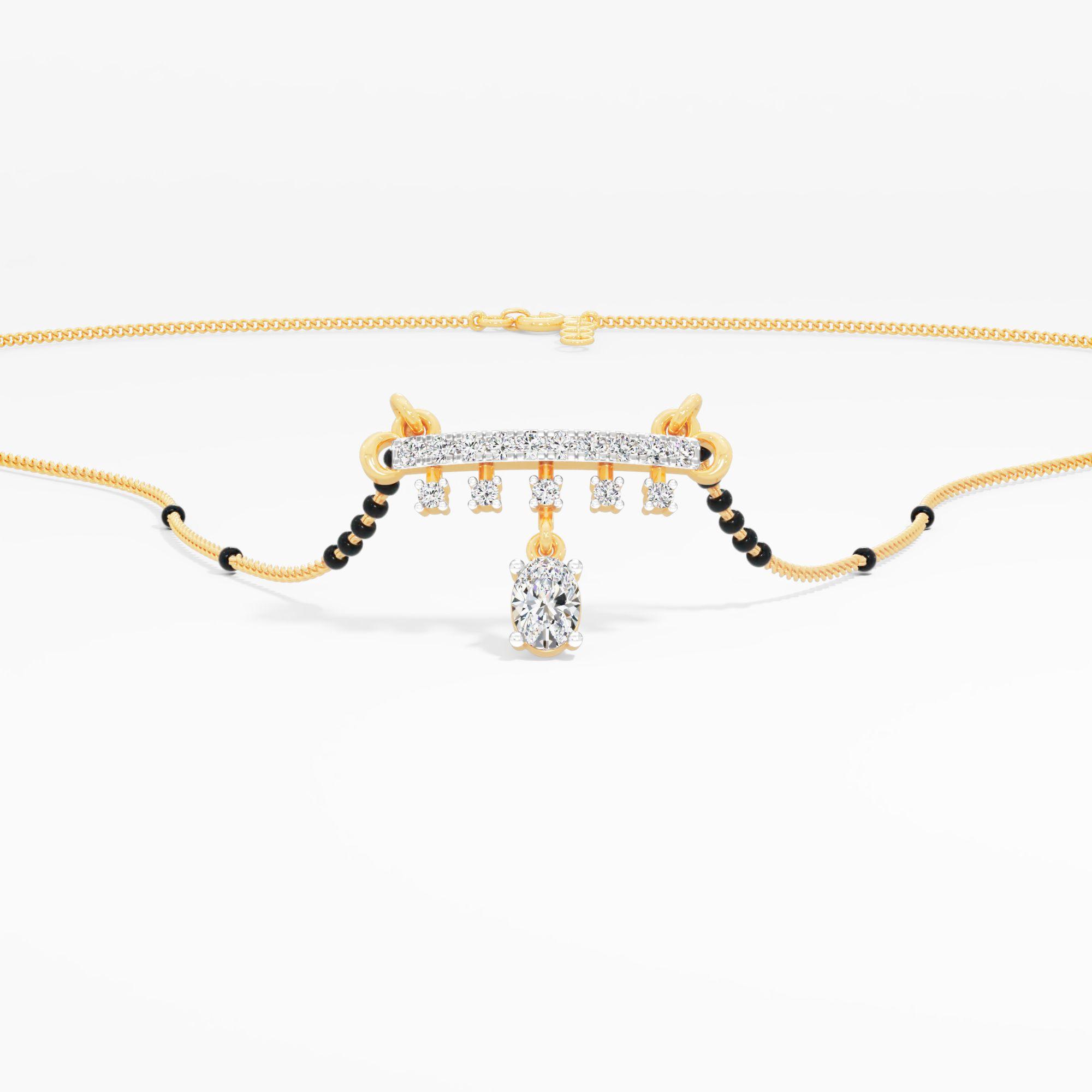 The Portico Drop Mangalsutra in 9KT Yellow Gold (Diamond Quality: FG-VVS VS)