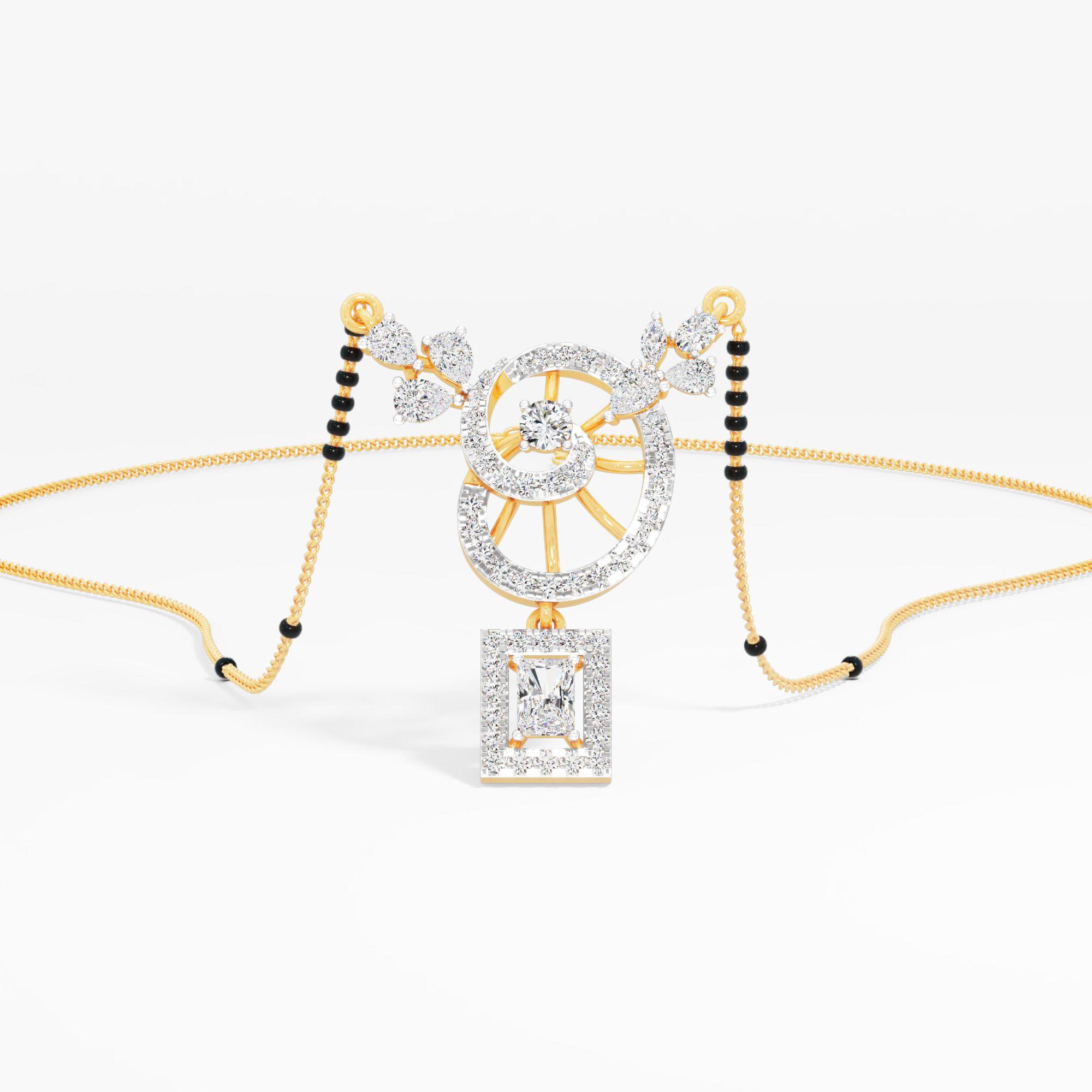 The Vortex Mangalsutra in 9KT Yellow Gold (Diamond Quality: FG-VVS VS)