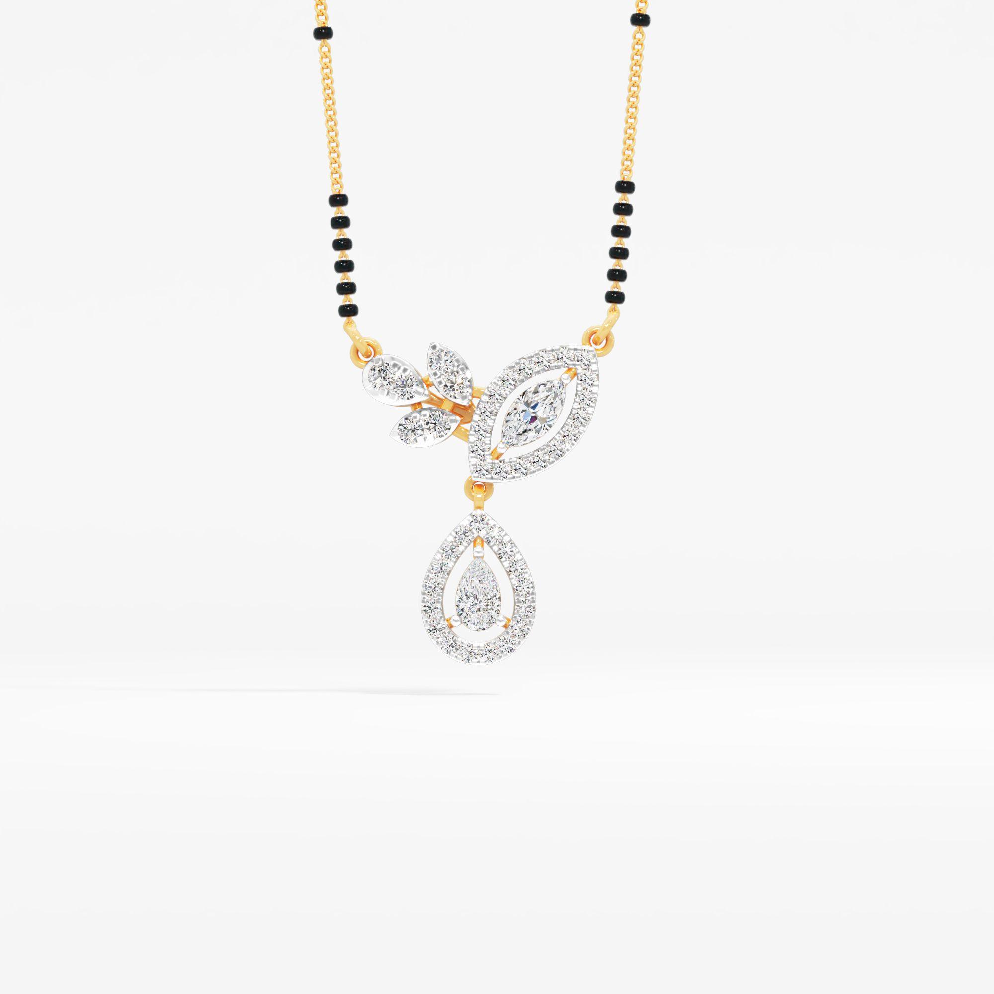 Ira Marquise Drop Mangalsutra in 9KT Yellow Gold (Diamond Quality: FG-VVS VS)