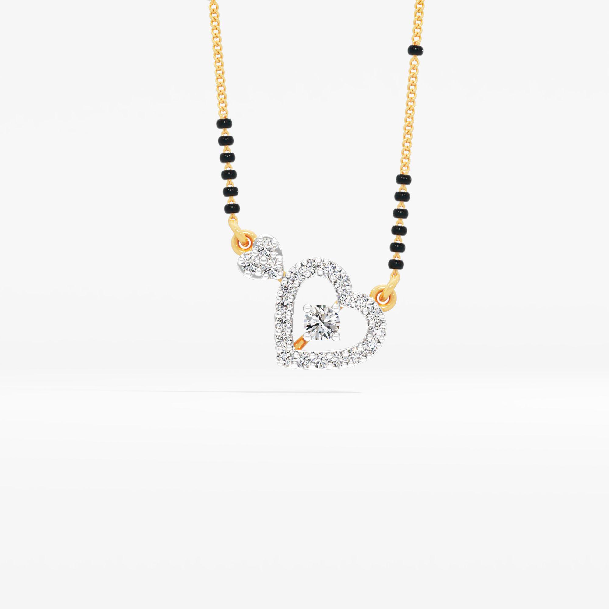 Twin Hearts Mangalsutra Mangalsutra in 9KT Yellow Gold (Diamond Quality: FG-VVS VS)