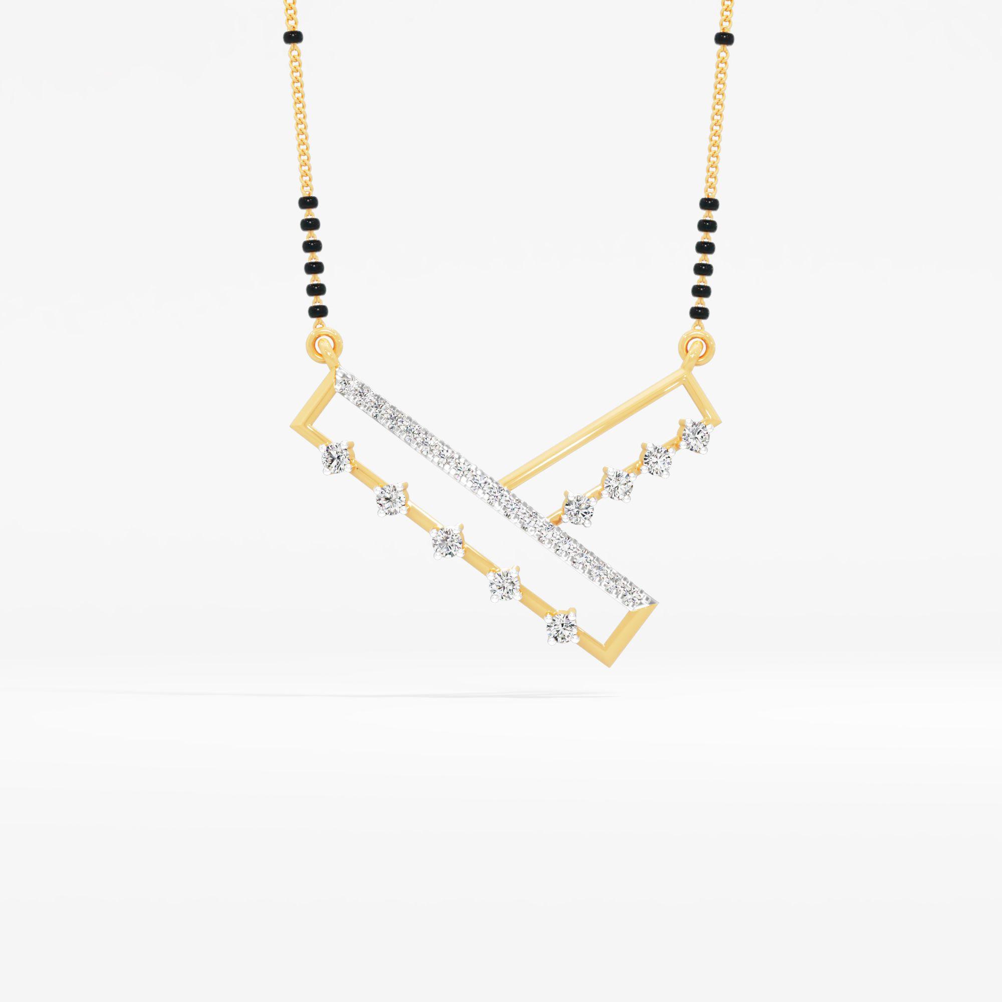 Geo V Starlit Mangalsutra in 9KT Yellow Gold (Diamond Quality: FG-VVS VS)