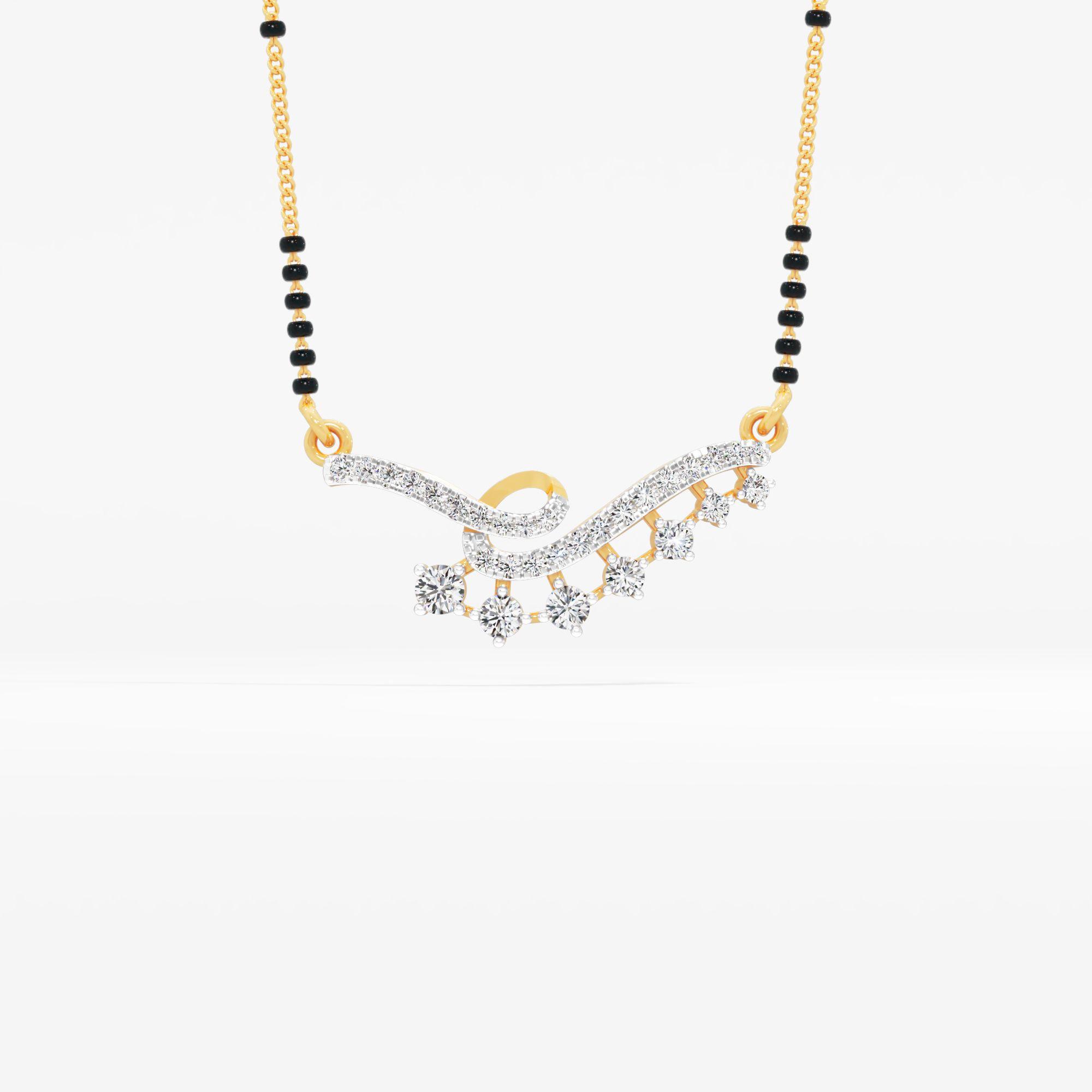 Wave Fringe Mangalsutra Mangalsutra in 9KT Yellow Gold (Diamond Quality: FG-VVS VS)