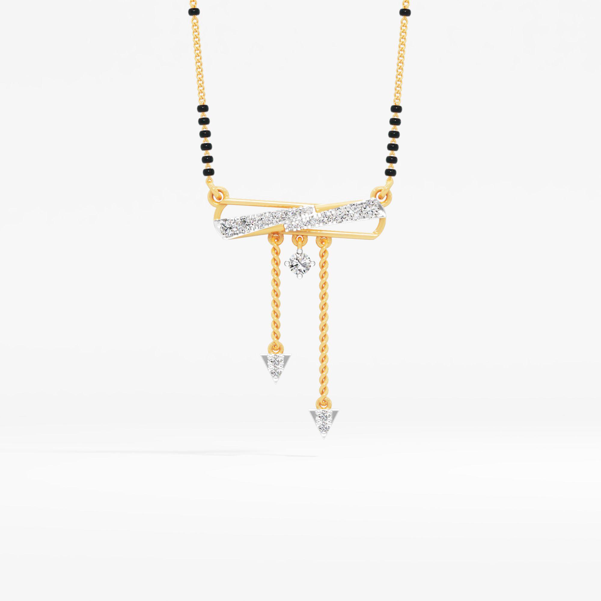 Arrowfall Lariat Mangalsutra Mangalsutra in 9KT Yellow Gold (Diamond Quality: FG-VVS VS)