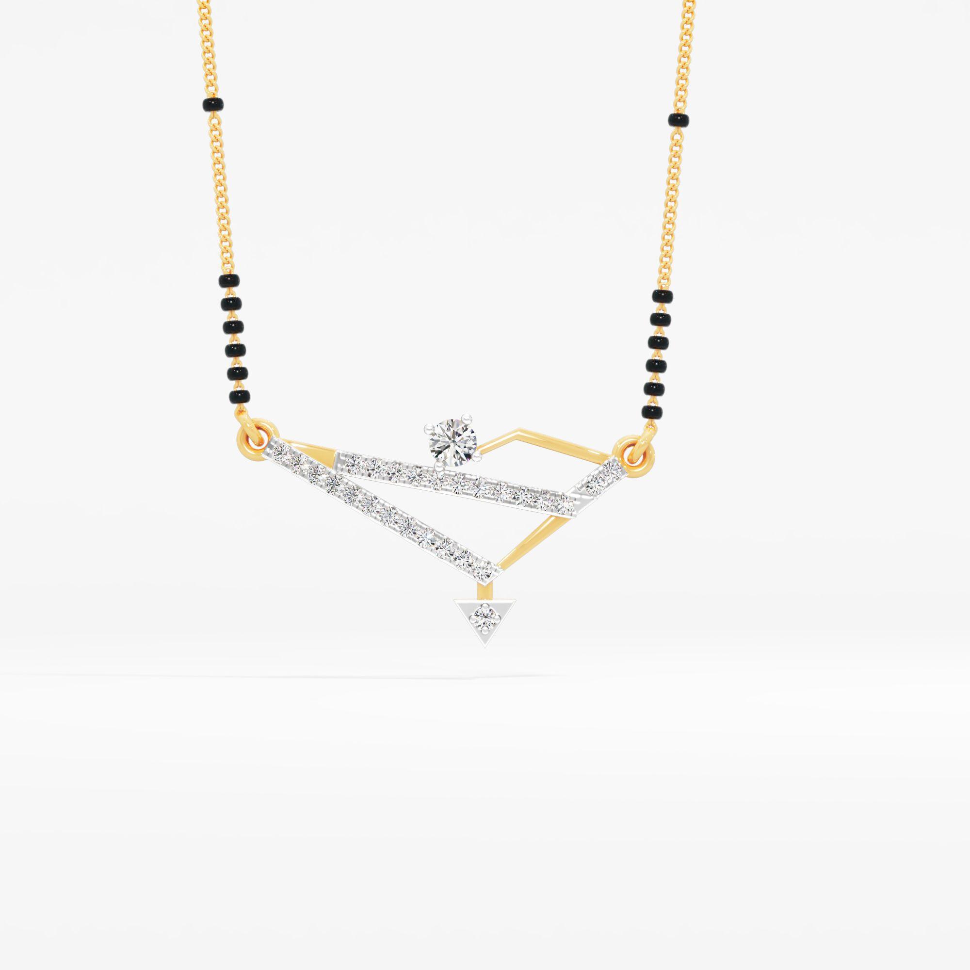 Apex Trillion Mangalsutra in 9KT Yellow Gold (Diamond Quality: FG-VVS VS)
