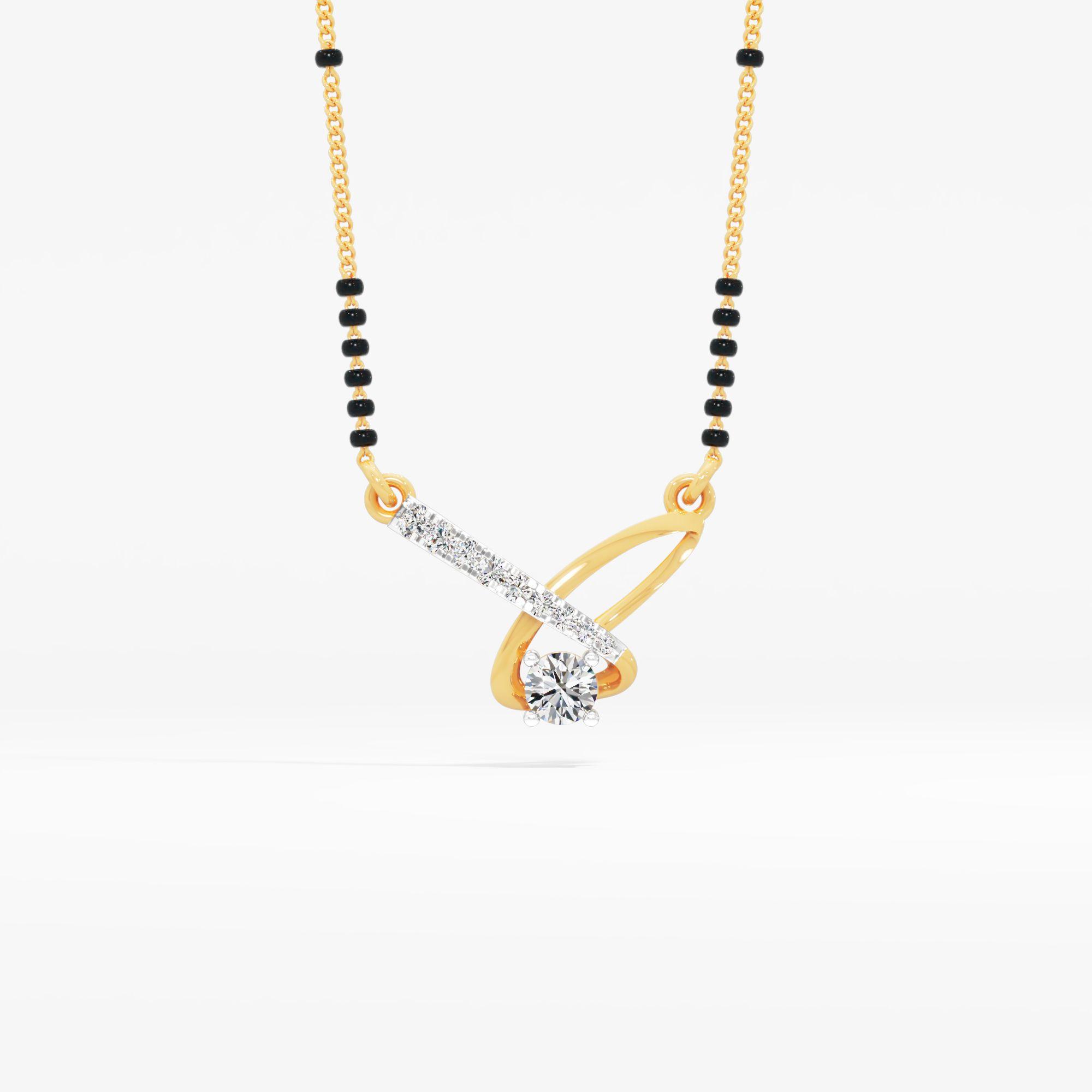 The Crossover Diamond Mangalsutra in 9KT Yellow Gold (Diamond Quality: FG-VVS VS)