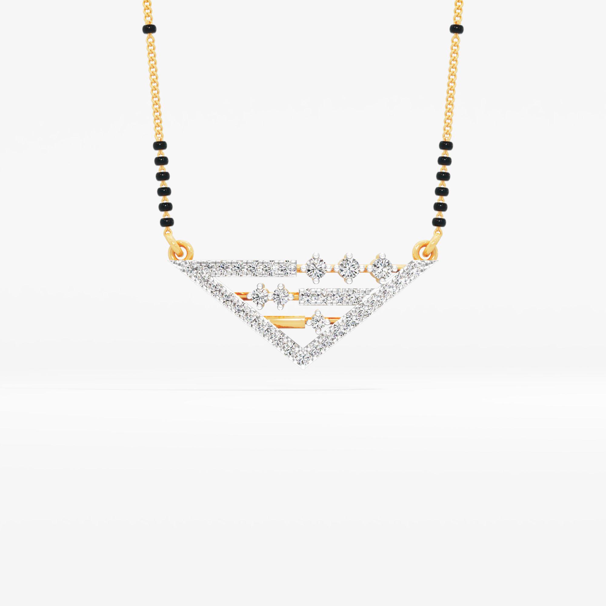 Geometric Triangle Diamond Mangalsutra in 9KT Yellow Gold (Diamond Quality: FG-VVS VS)