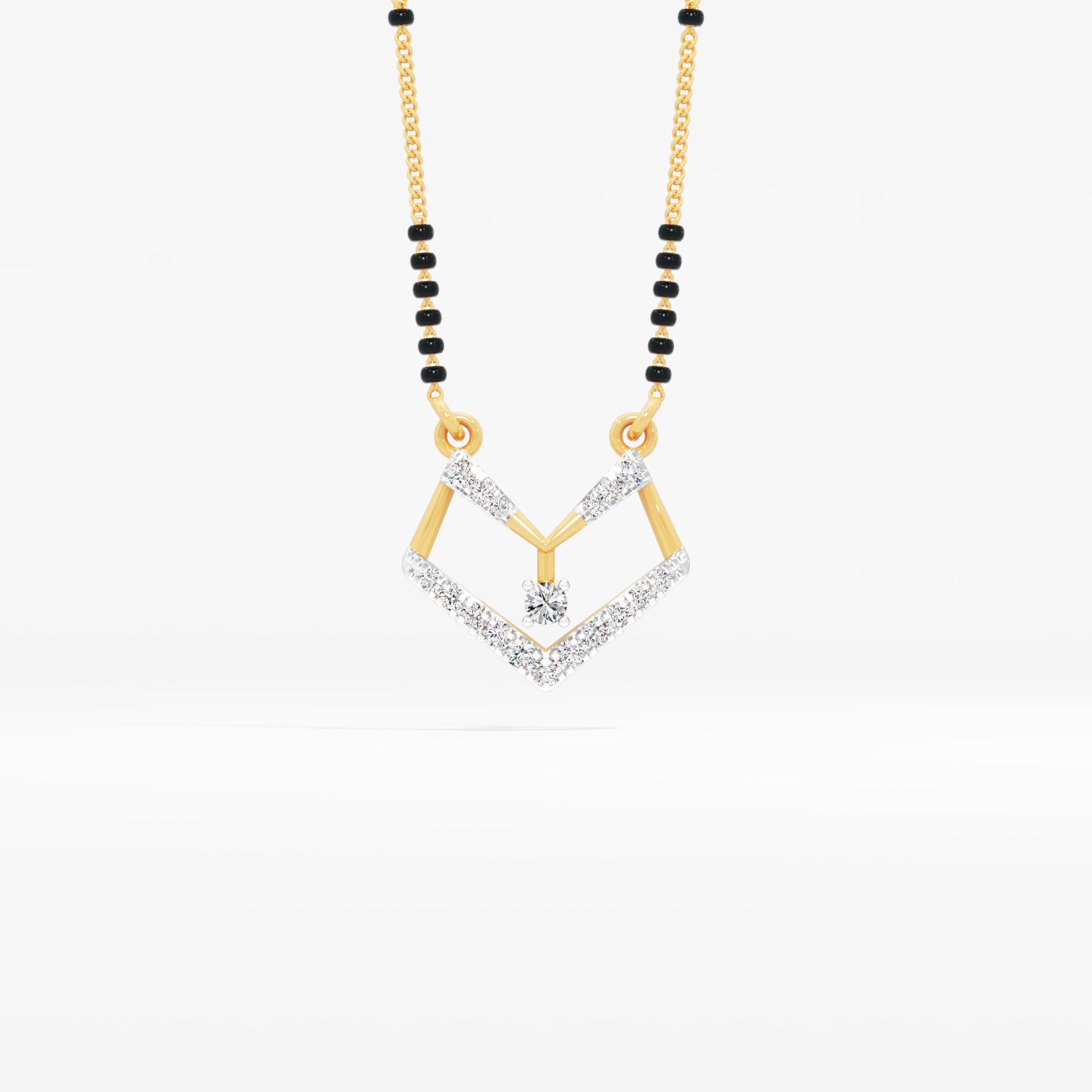 Vanguard Chevron Mangalsutra in 9KT Yellow Gold (Diamond Quality: FG-VVS VS)