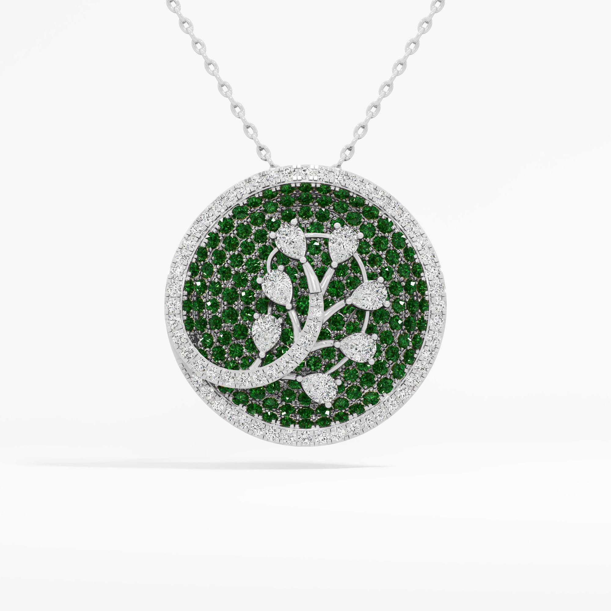 Glowing Vine Diamond Pendant in 18KT White Gold (Diamond Quality: FG-VVS VS)