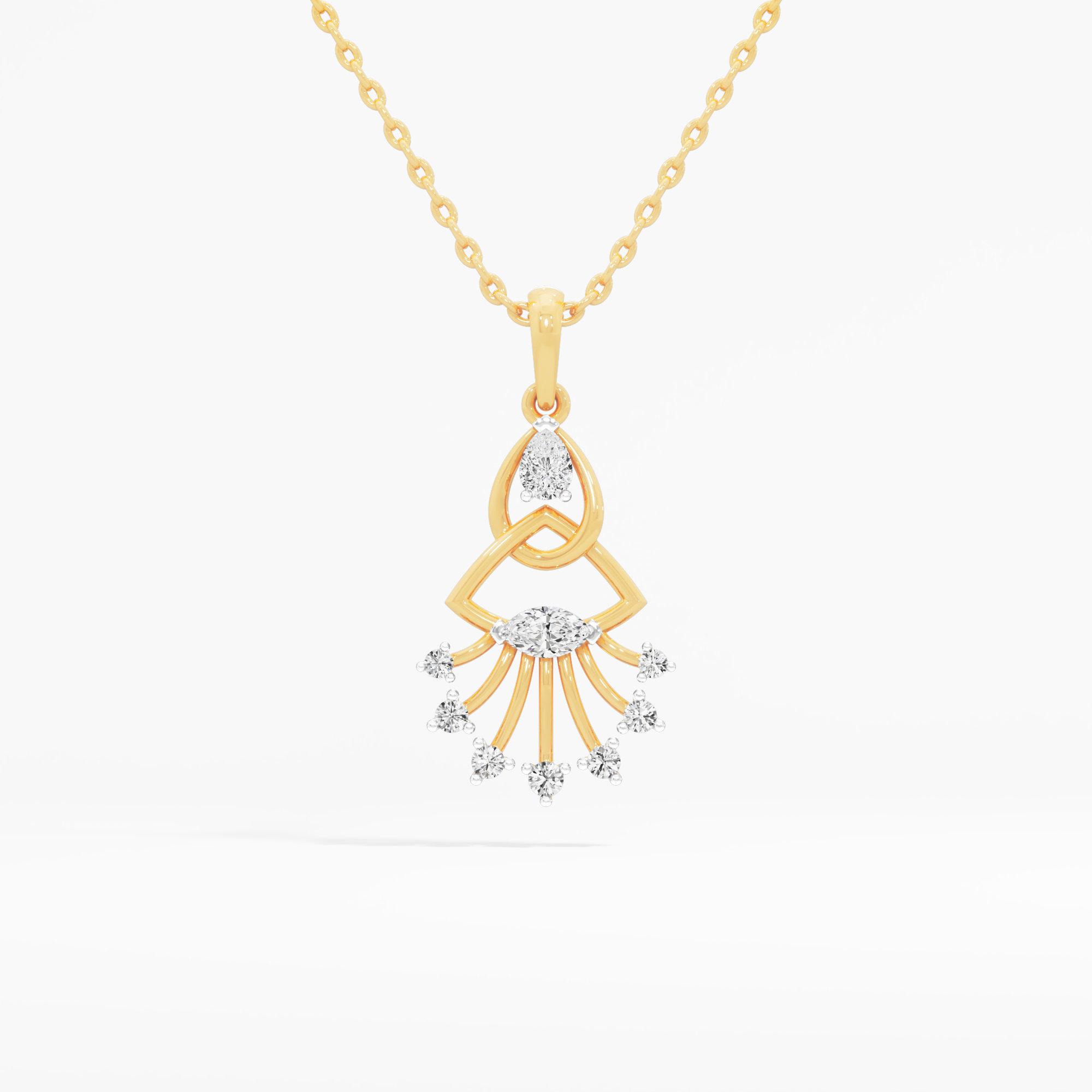 Braided Knot Diamond Pendants | Individual Pendant in 9KT Yellow Gold (Diamond Quality: FG-VVS VS)