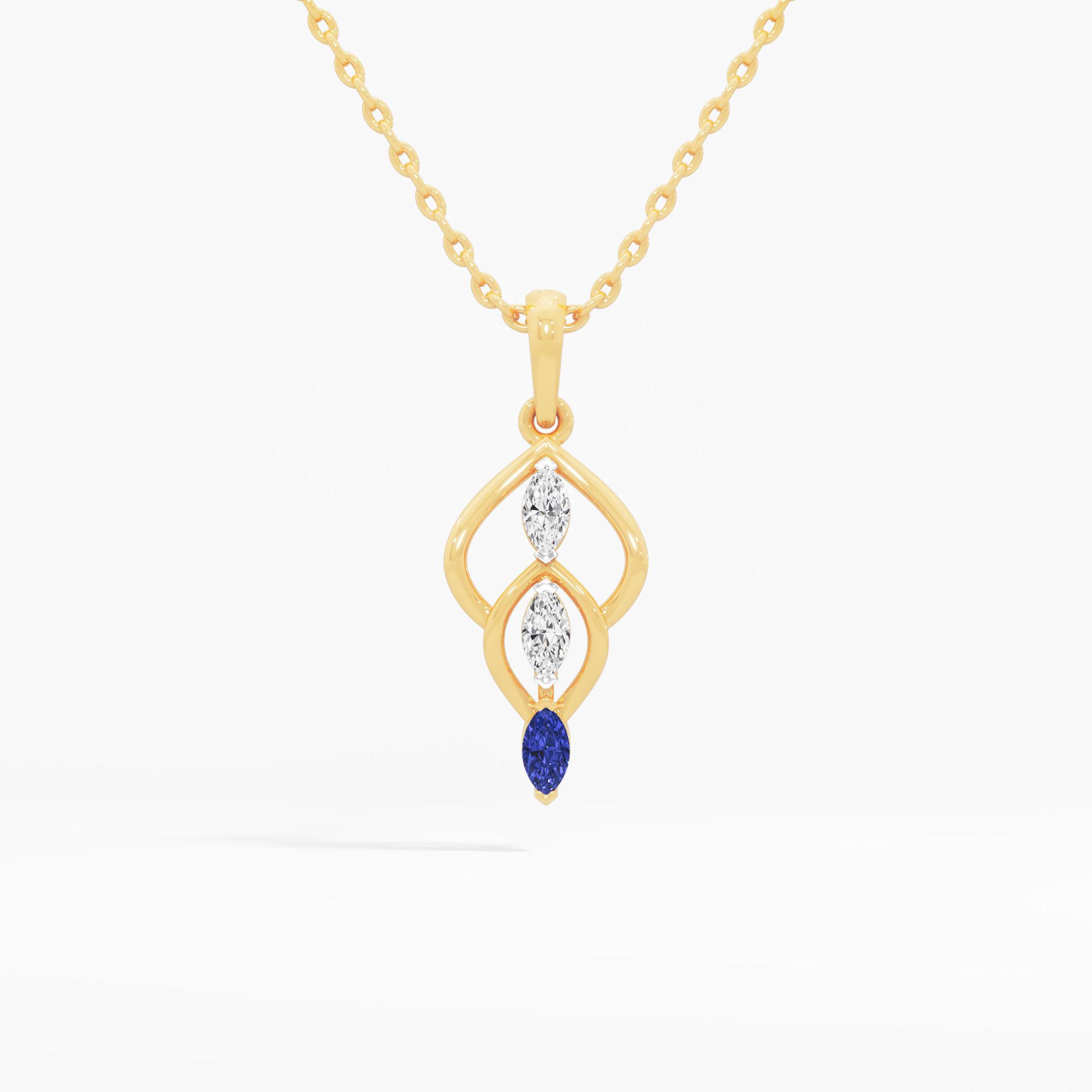 Ombre Marquise Diamond Pendant | Pendant Only (Chain Sold Separately) in 9KT Yellow Gold (Diamond Quality: FG-VVS VS)