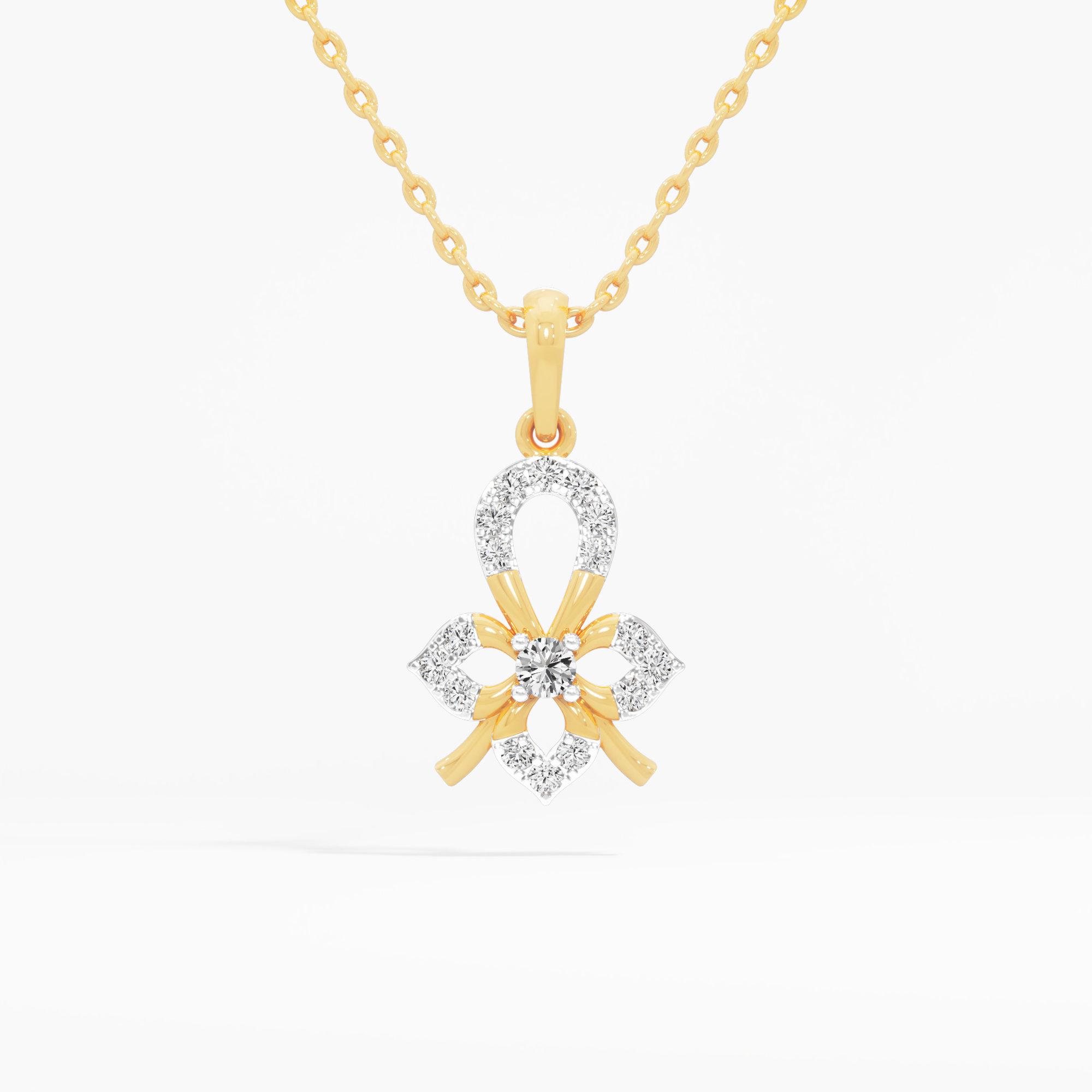 Lucky Clover Diamond Pendant | Pendant Only (Chain Sold Separately) in 9KT Yellow Gold (Diamond Quality: FG-VVS VS)