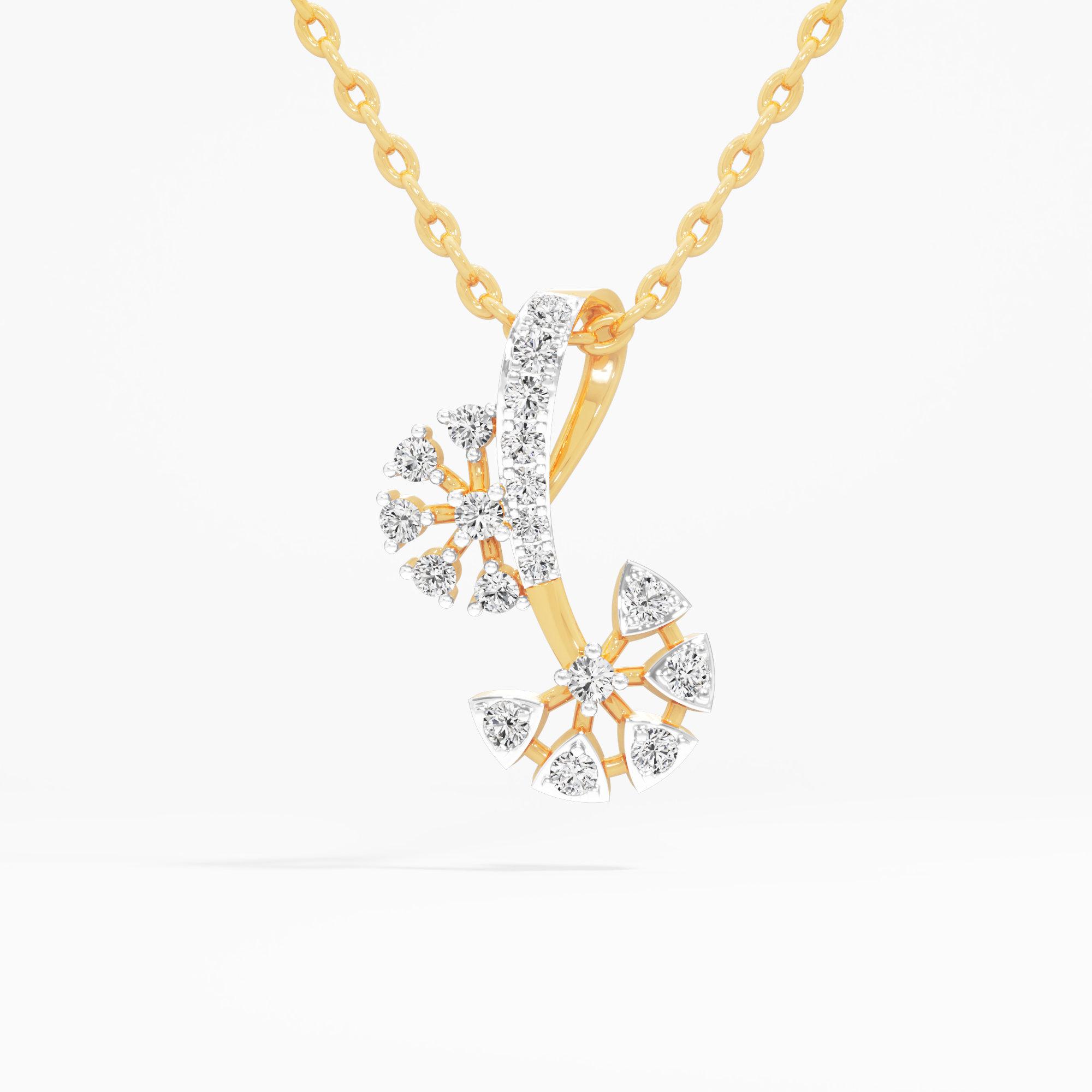 Twilight Trail Diamond Pendant in 9KT Yellow Gold (Diamond Quality:FG-VVS VS)