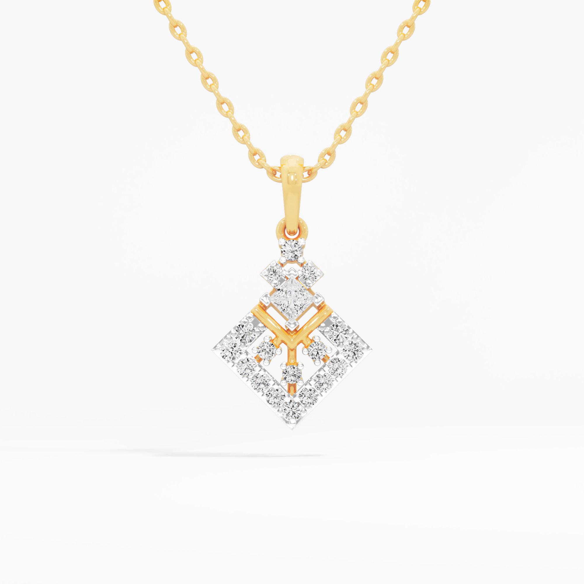 Regal Kite Diamond Pendant in 9KT Yellow Gold (Diamond Quality:FG-VVS VS)