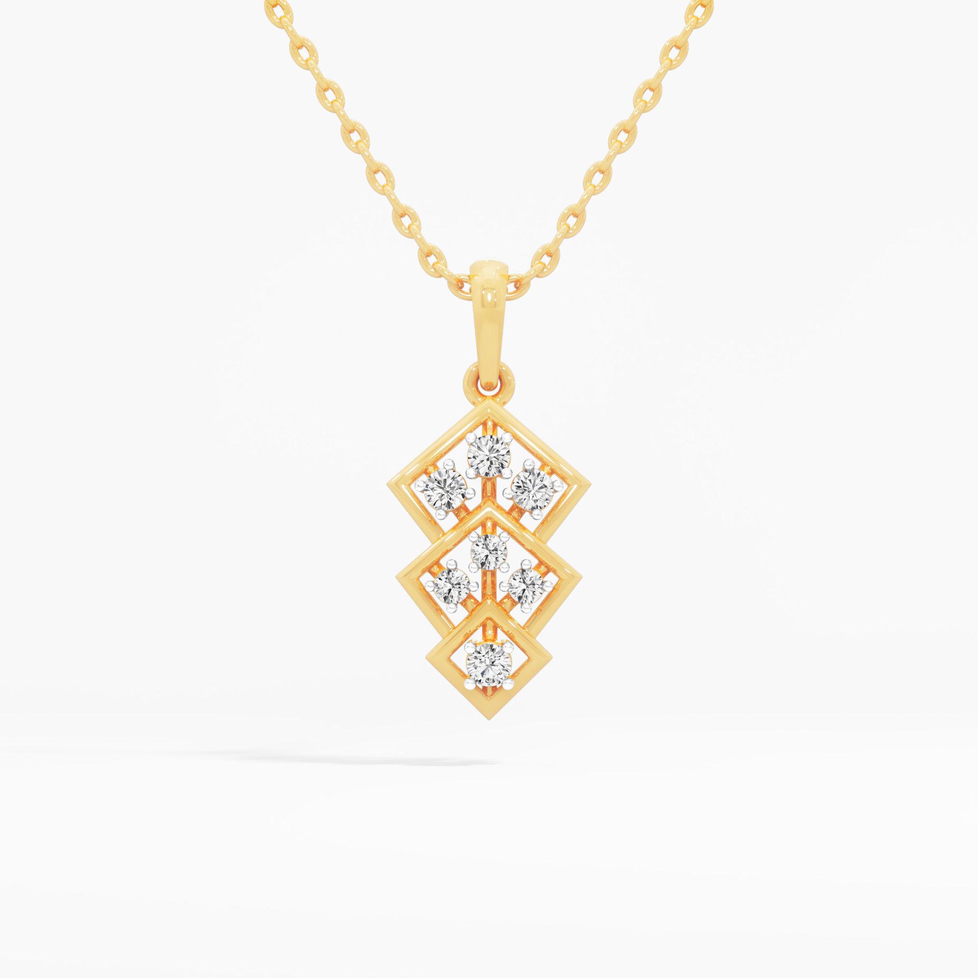 Trinity Facet Diamond Pendants | Individual Pendant in 9KT Yellow Gold (Diamond Quality: FG-VVS VS)