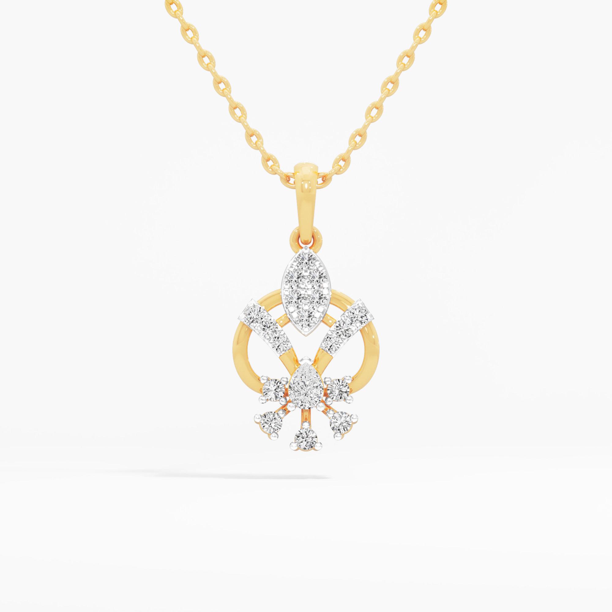 Celestial Bloom Diamond Pendants | Individual Pendant in 9KT Yellow Gold (Diamond Quality: FG-VVS VS)