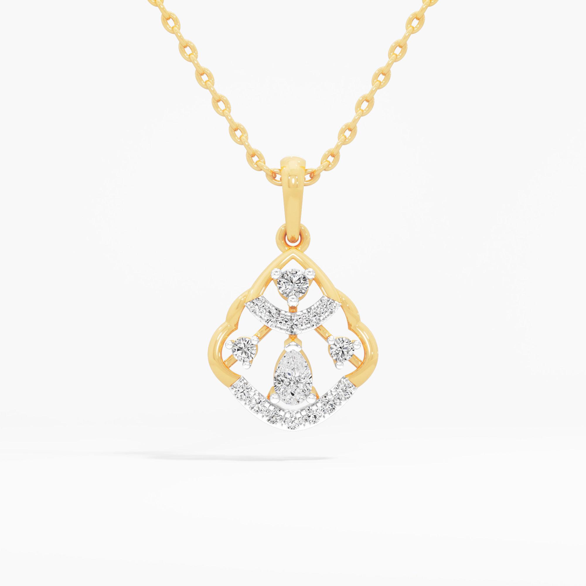 Garden Whisper Diamond Pendants | Individual Pendant in 9KT Yellow Gold (Diamond Quality: FG-VVS VS)