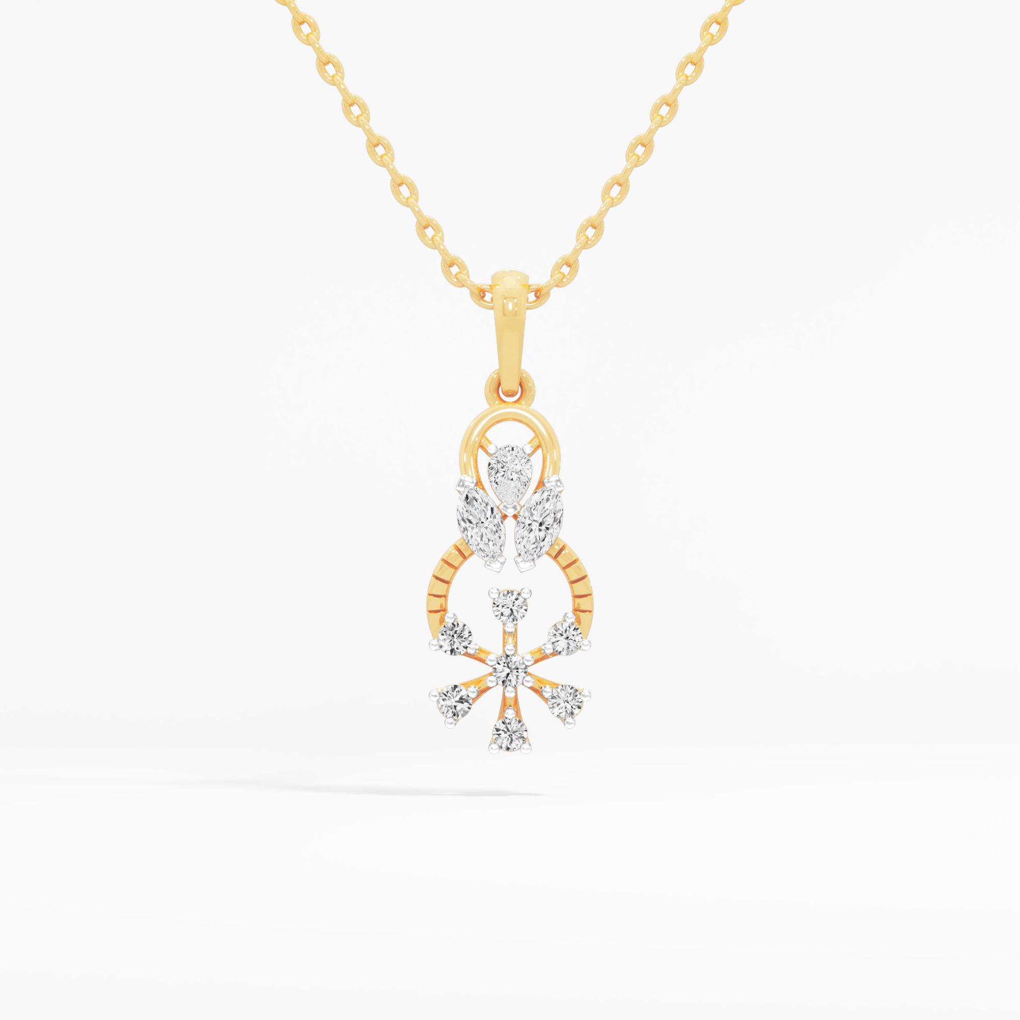 Poise Cross Diamond Pendants | Individual Pendant in 9KT Yellow Gold (Diamond Quality: FG-VVS VS)