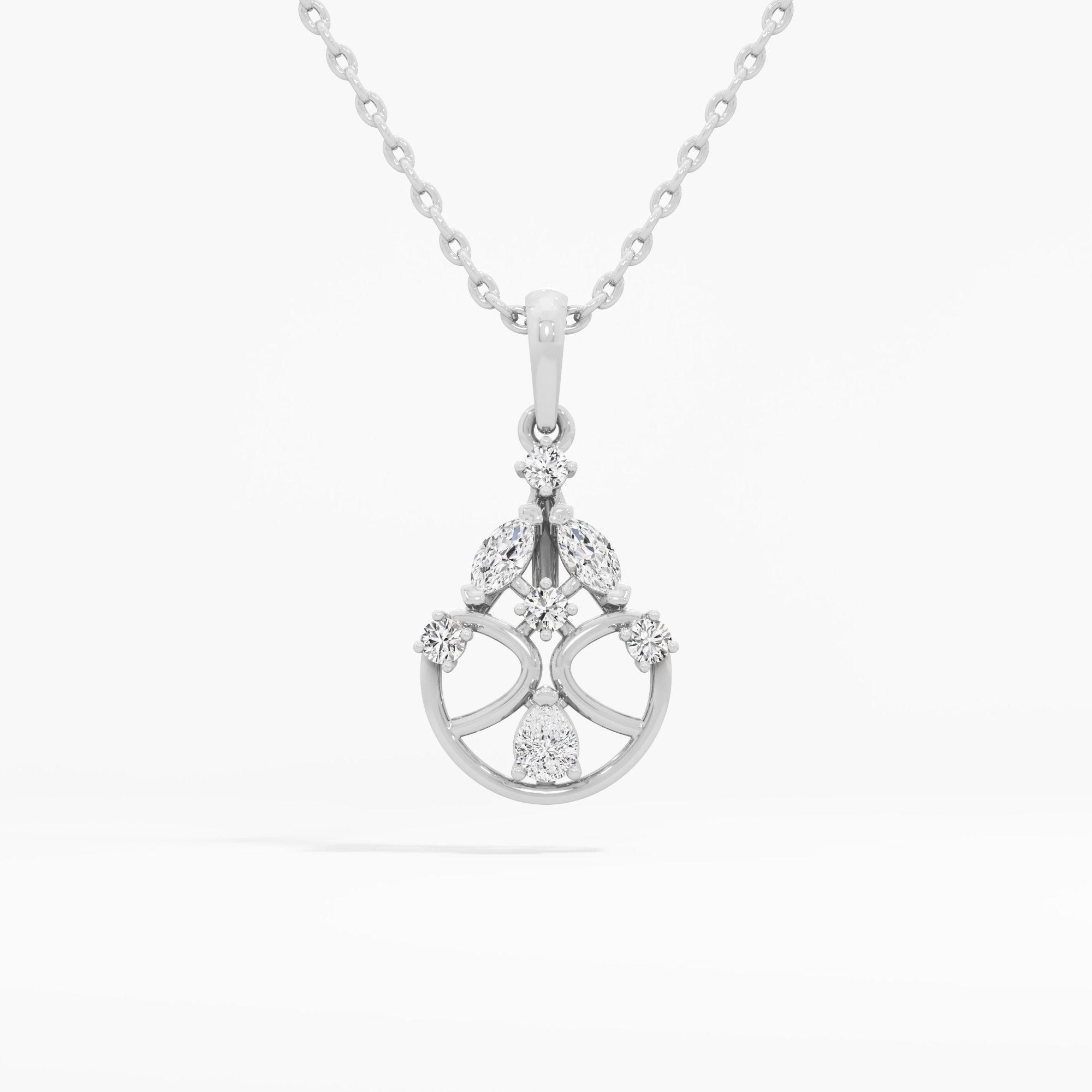 Celestial Wheel Diamond Pendants | Chain Available Separately in 9KT White Gold (Diamond Quality: FG-VVS VS)