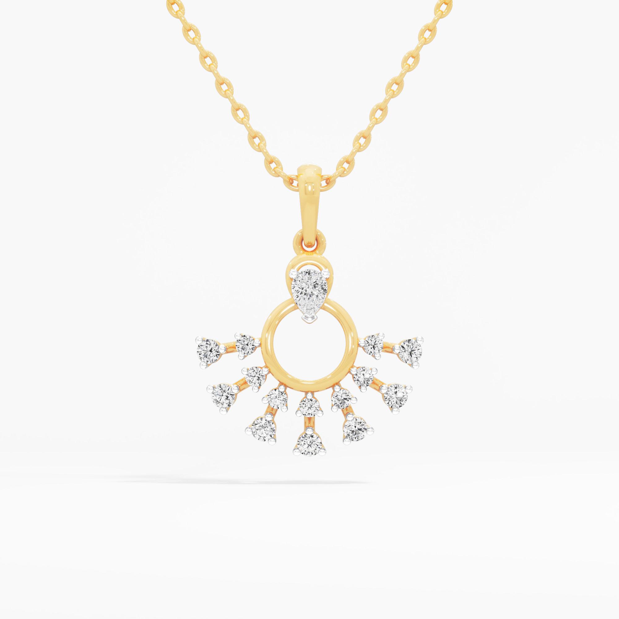 Daybreak Circle Diamond Pendants | Individual Pendant in 9KT Yellow Gold (Diamond Quality: FG-VVS VS)