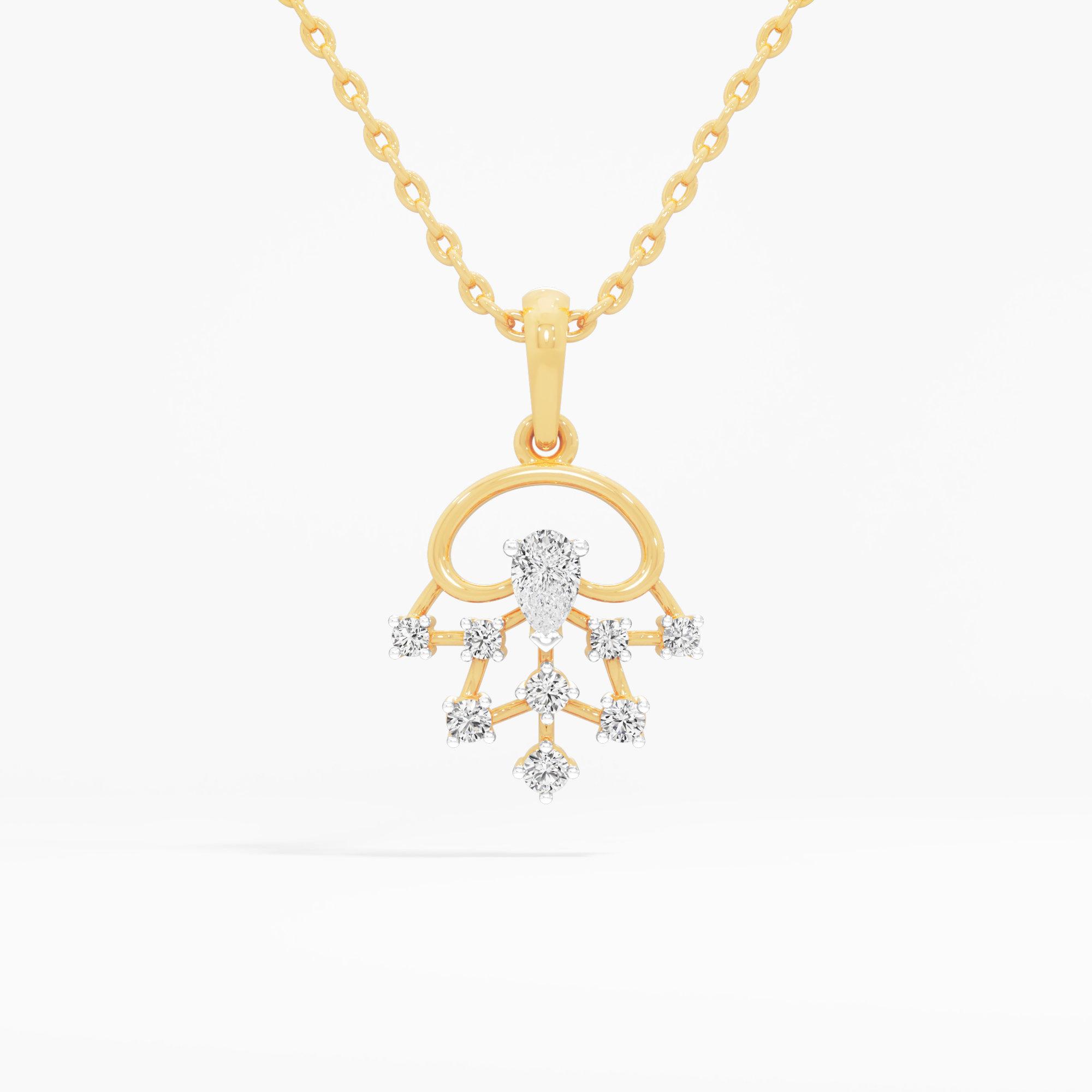 Whimsical Burst Diamond Pendants | Individual Pendant in 9KT Yellow Gold (Diamond Quality: FG-VVS VS)