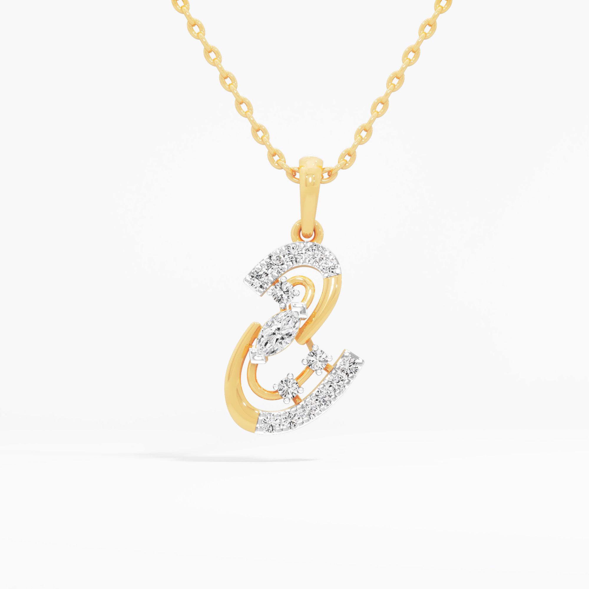 Spiral Muse Diamond Pendants | Individual Pendant in 9KT Yellow Gold (Diamond Quality: FG-VVS VS)
