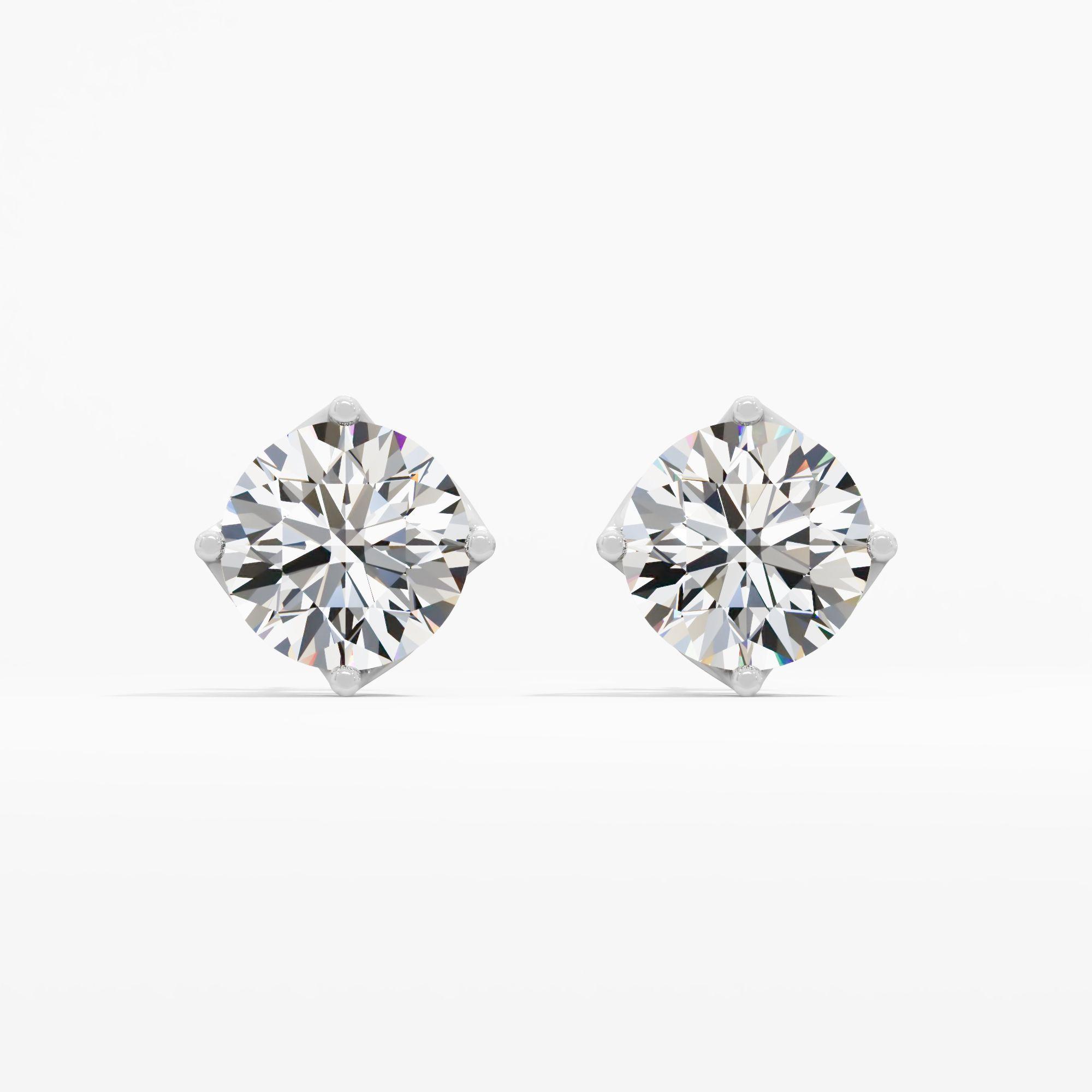 Precious Petalcrest Solitaire Stud Earrings in 9KT White Gold (FG-VVS VS)