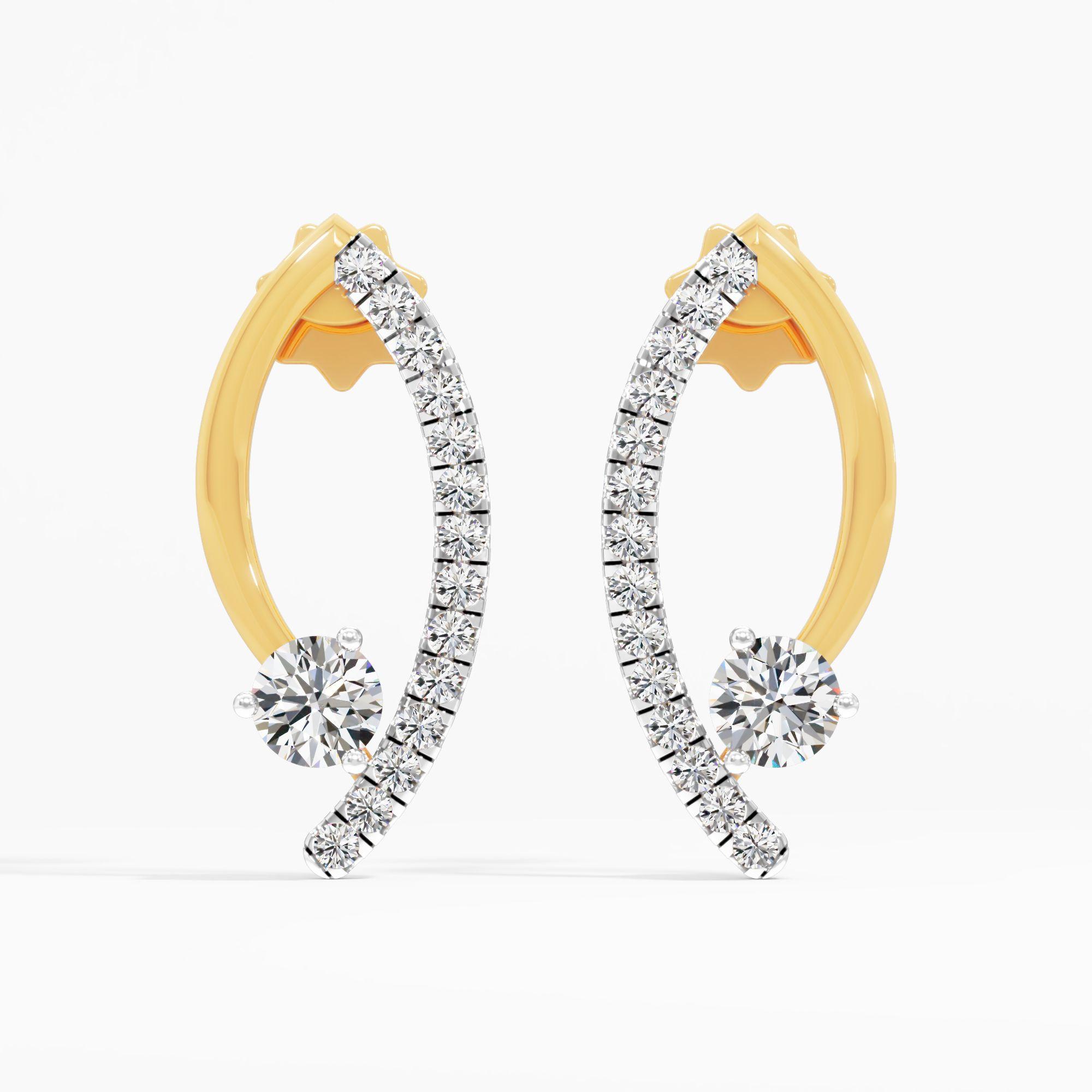 Convexa Solitaire Stud Earrings in 9KT Yellow Gold (Diamond Quality: FG-VVS VS)