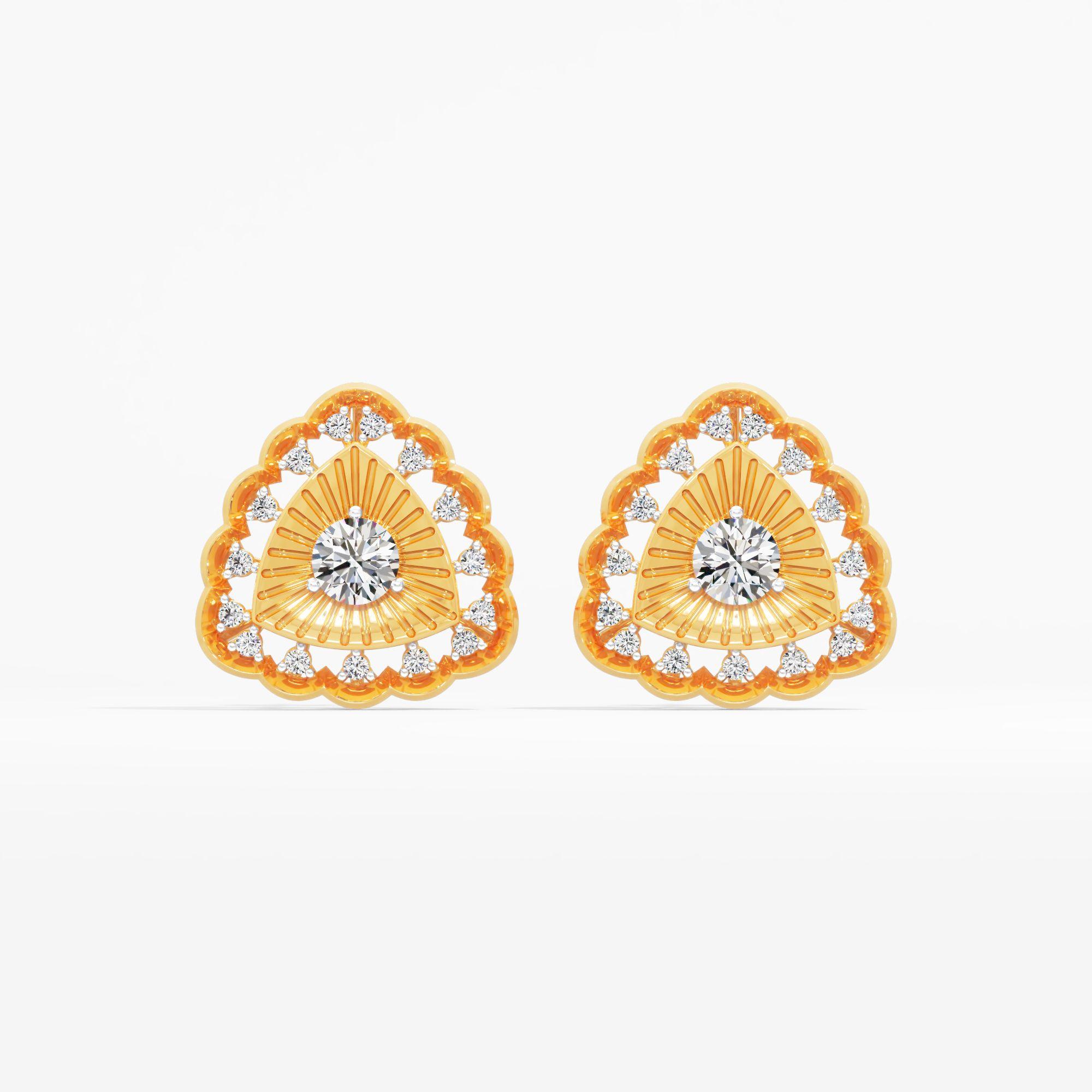 Shereen Glimmer Solitaire Stud Earrings in 9KT Yellow Gold (Diamond Quality: FG-VVS VS)