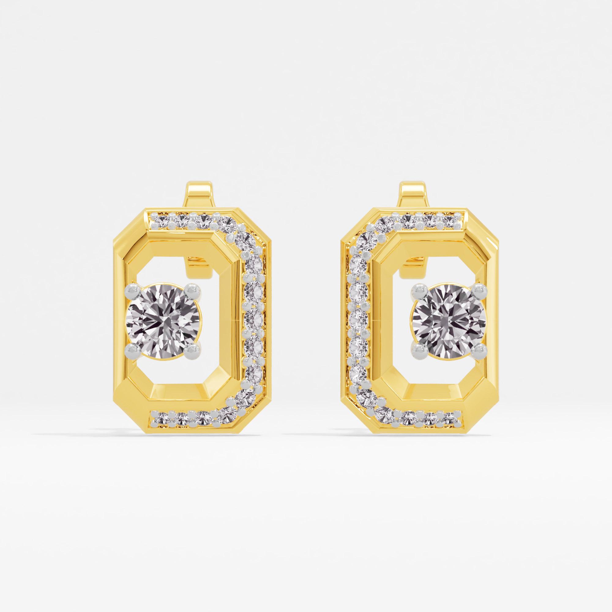 Emerescence Solitaire Stud Earrings in 9KT Yellow Gold (Diamond Quality: FG-VVS VS)