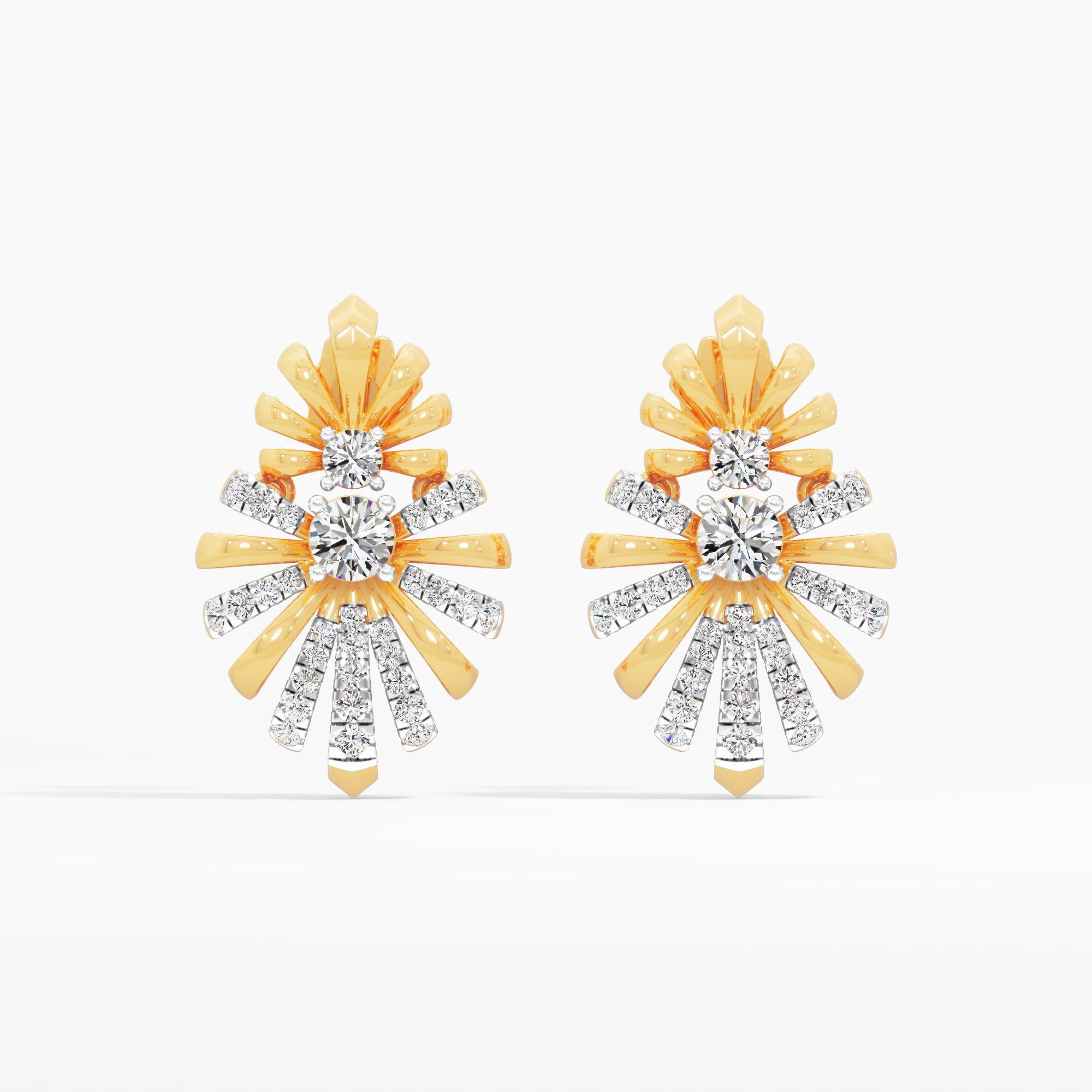 Gleaming Streak Solitaire Drop Earrings in 9KT Yellow Gold (Diamond Quality: FG-VVS VS)