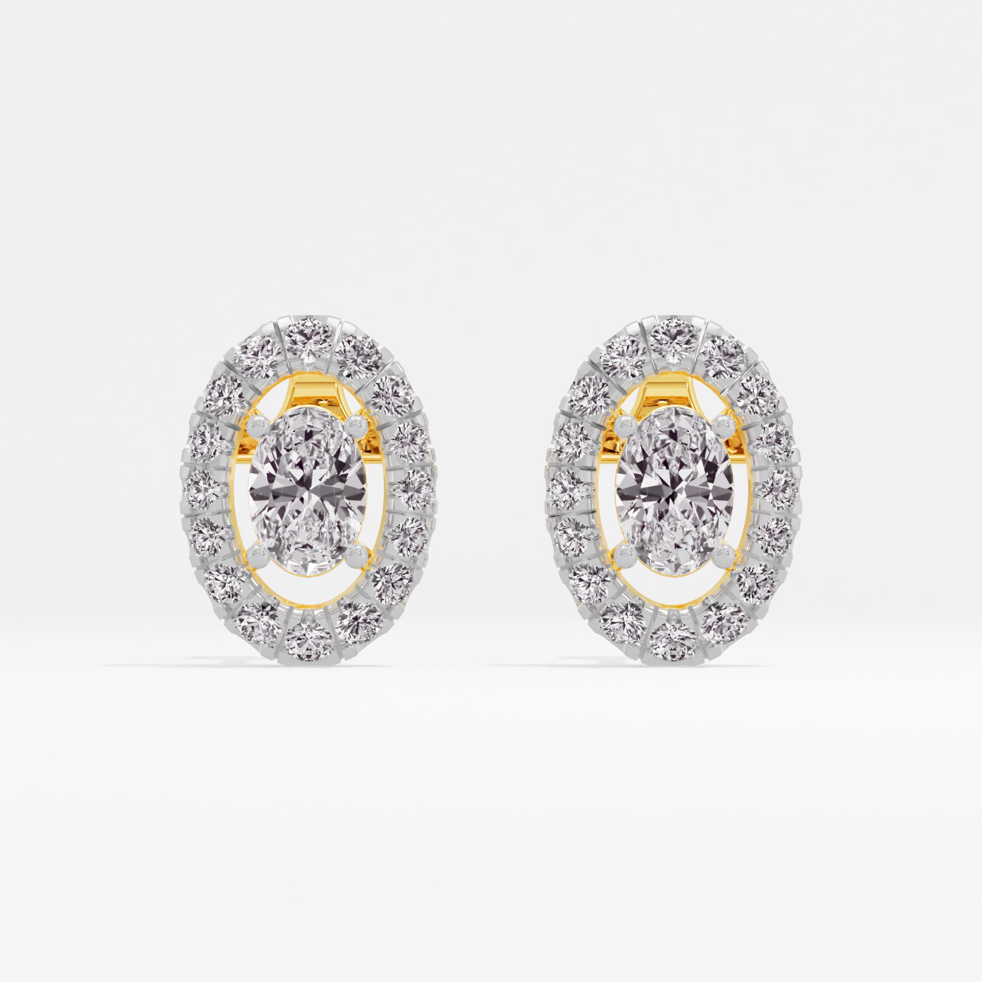 Blooming Heirloom Halo Stud Earrings in 9KT Yellow Gold (Diamond Quality: FG-VVS VS)