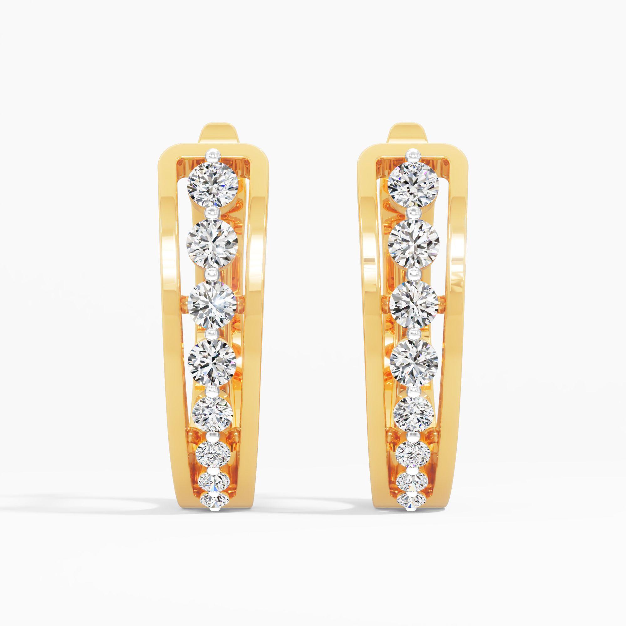 Serenade Sparkle Huggie Earrings in 9KT Yellow Gold (Diamond Quality: FG-VVS VS)
