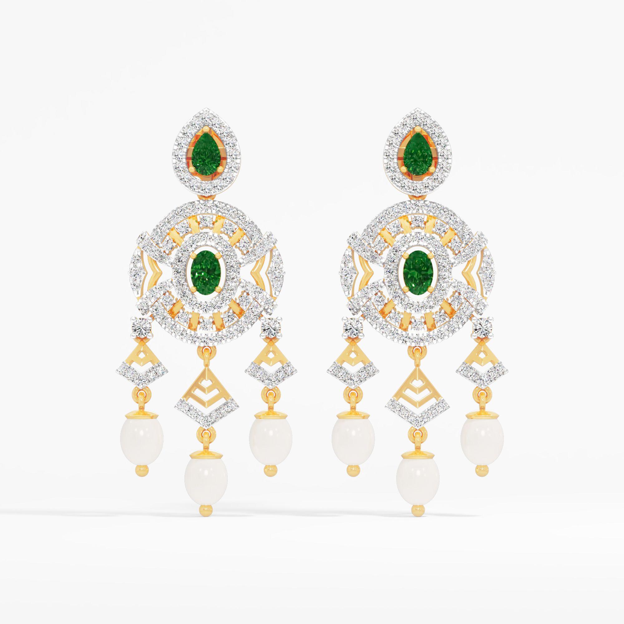 The Vachan Earrings in 9KT Yellow Gold (Diamond Quality: FG-VVS VS)