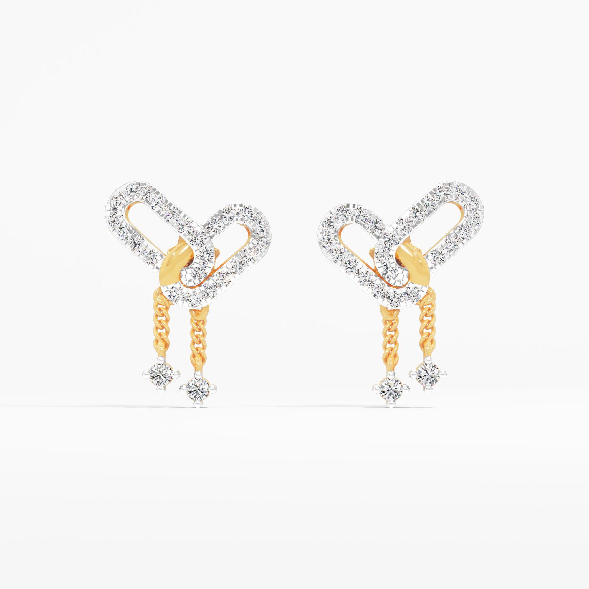 The Duet Links Studs in 18KT Yellow Gold (Diamond Quality: EF-VVS VS)