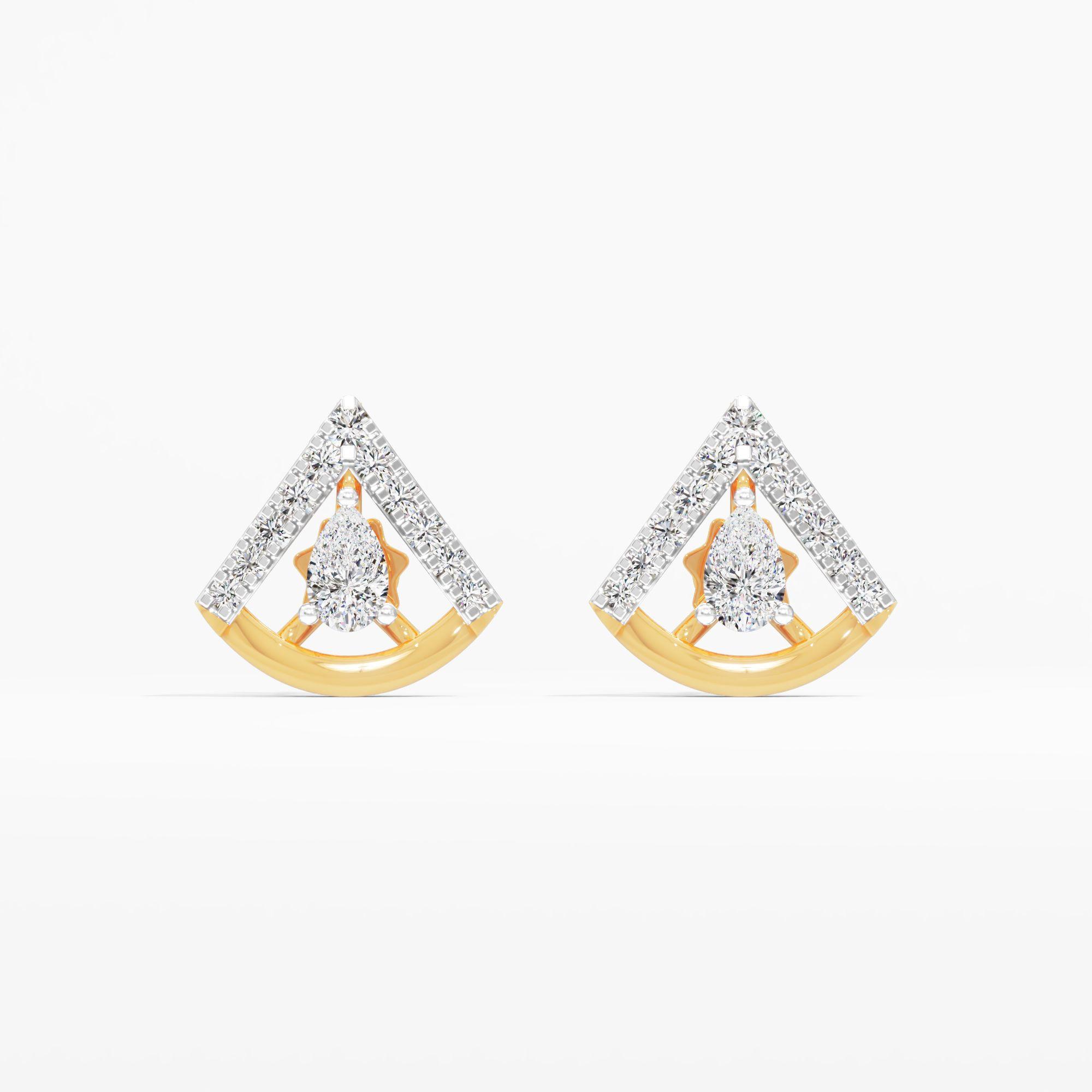 Pear Apex Studs in 9KT Yellow Gold (Diamond Quality: FG-VVS VS)